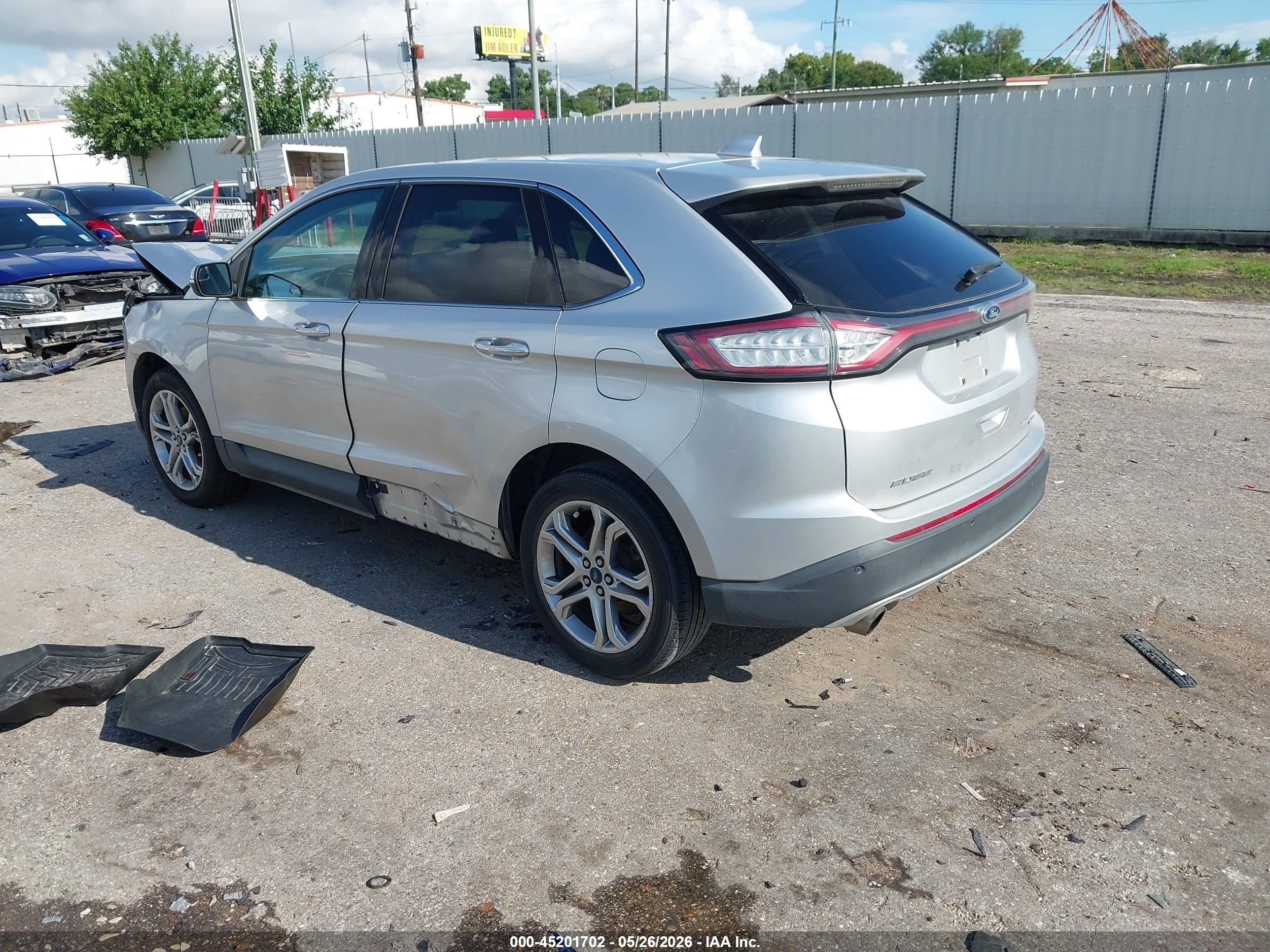 2015 Ford Edge Titanium Silver vin: 2FMTK3K96FBB06864