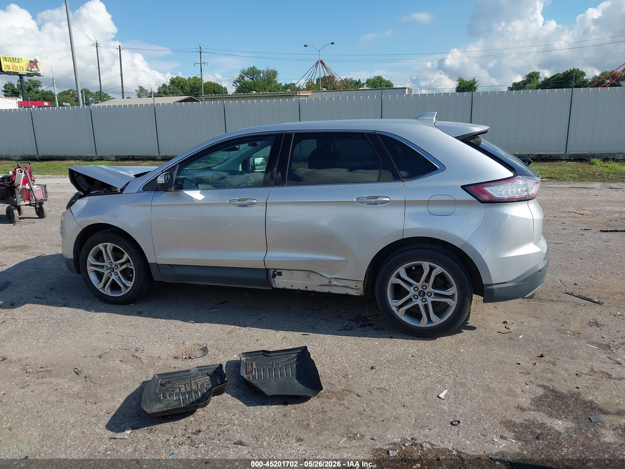 2015 Ford Edge Titanium Silver vin: 2FMTK3K96FBB06864