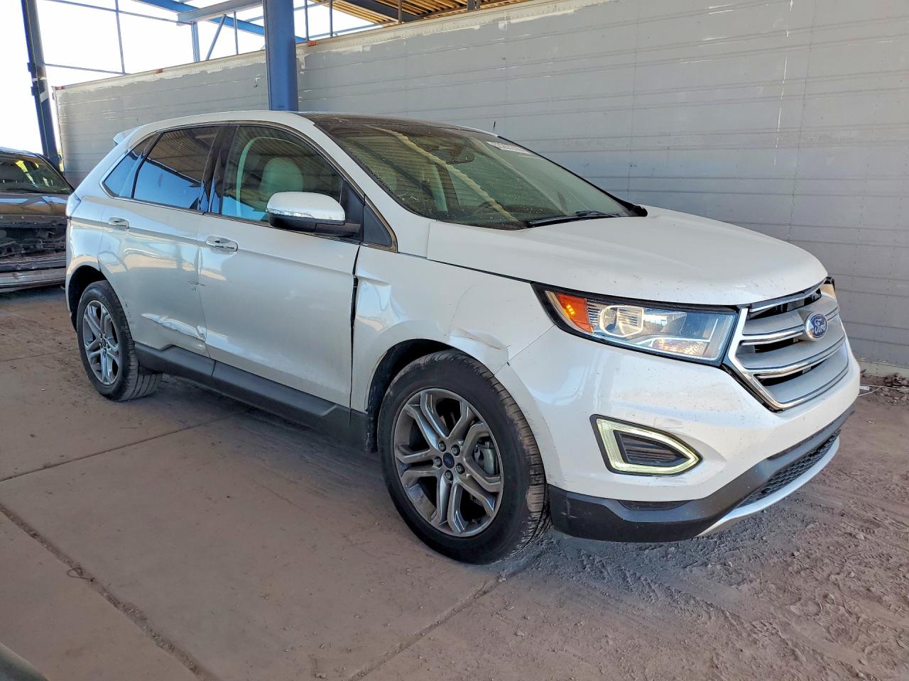 2015 Ford Edge Titanium White vin: 2FMTK3K96FBB92354