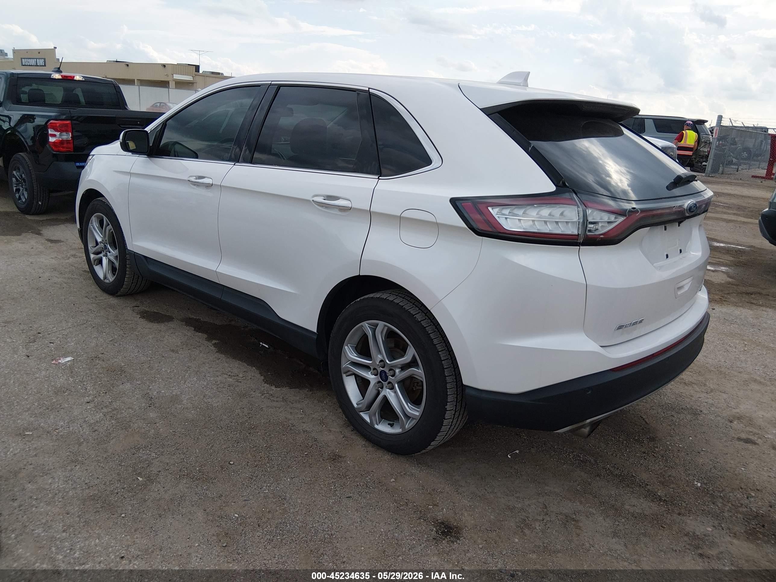2015 Ford Edge Titanium White vin: 2FMTK3K96FBC05717