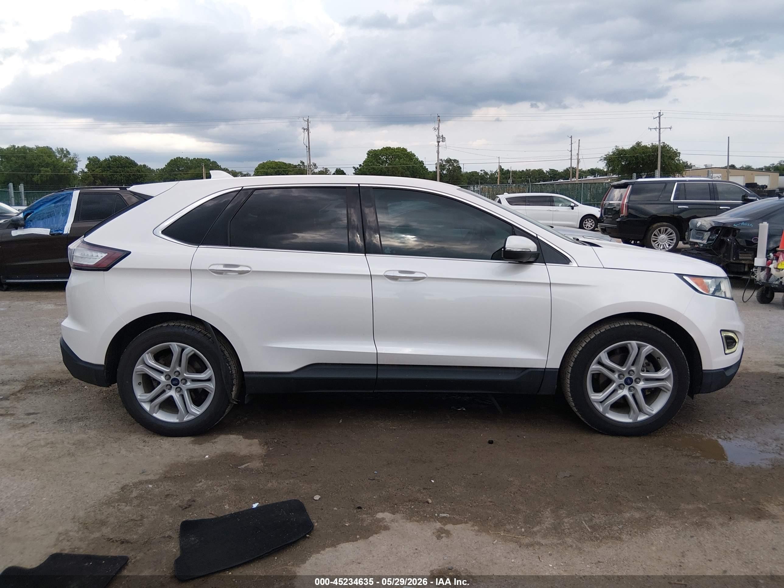 2015 Ford Edge Titanium White vin: 2FMTK3K96FBC05717