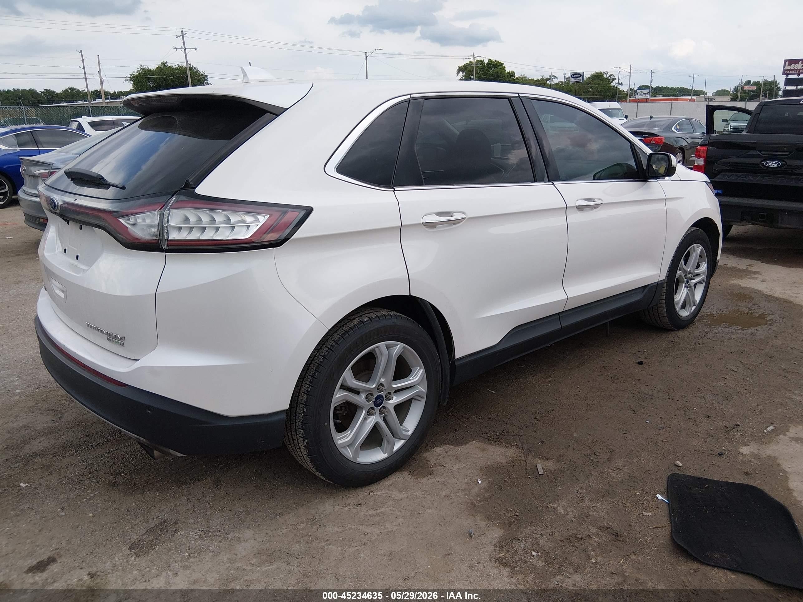 2015 Ford Edge Titanium White vin: 2FMTK3K96FBC05717