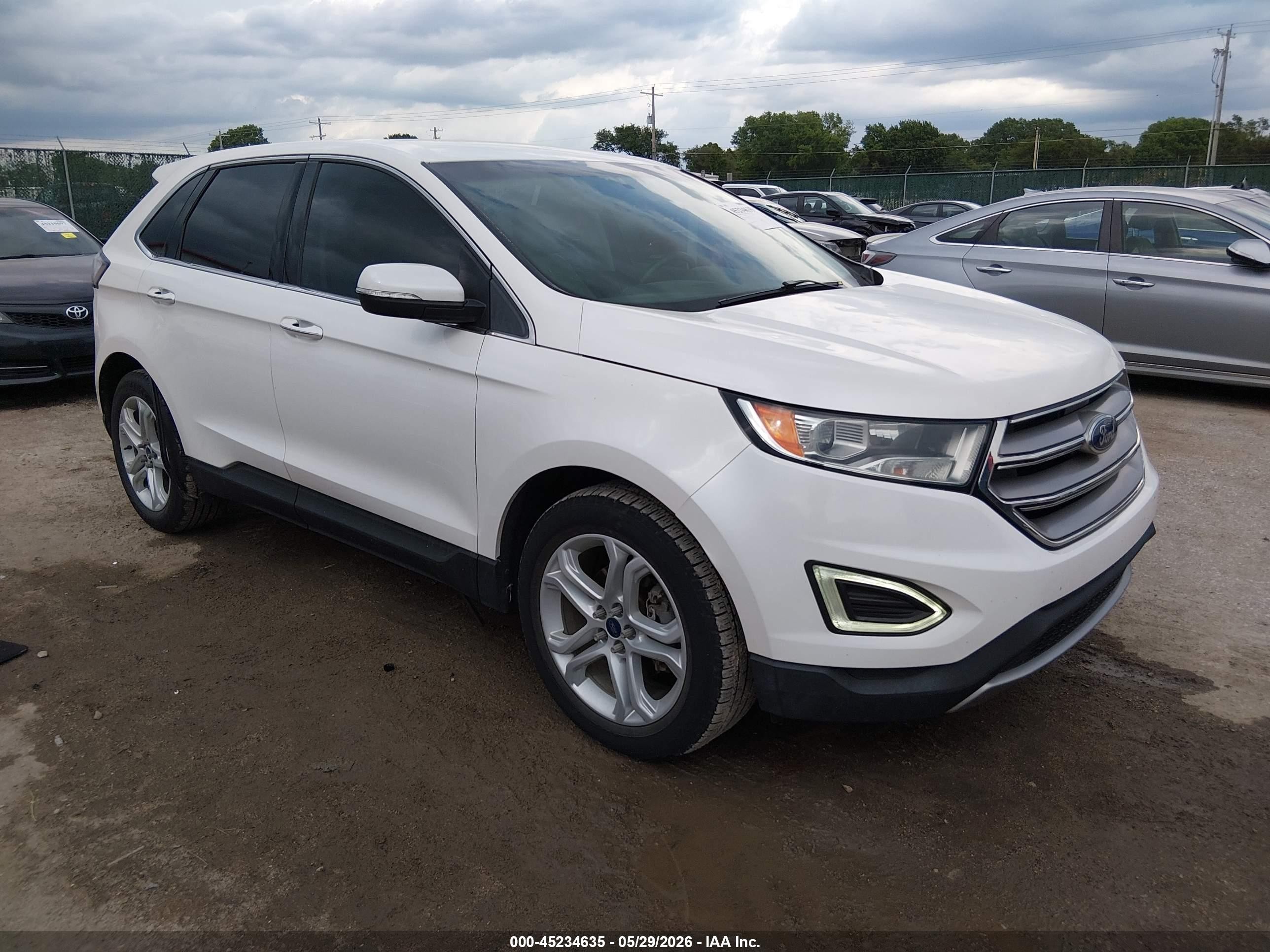 2015 Ford Edge Titanium White vin: 2FMTK3K96FBC05717