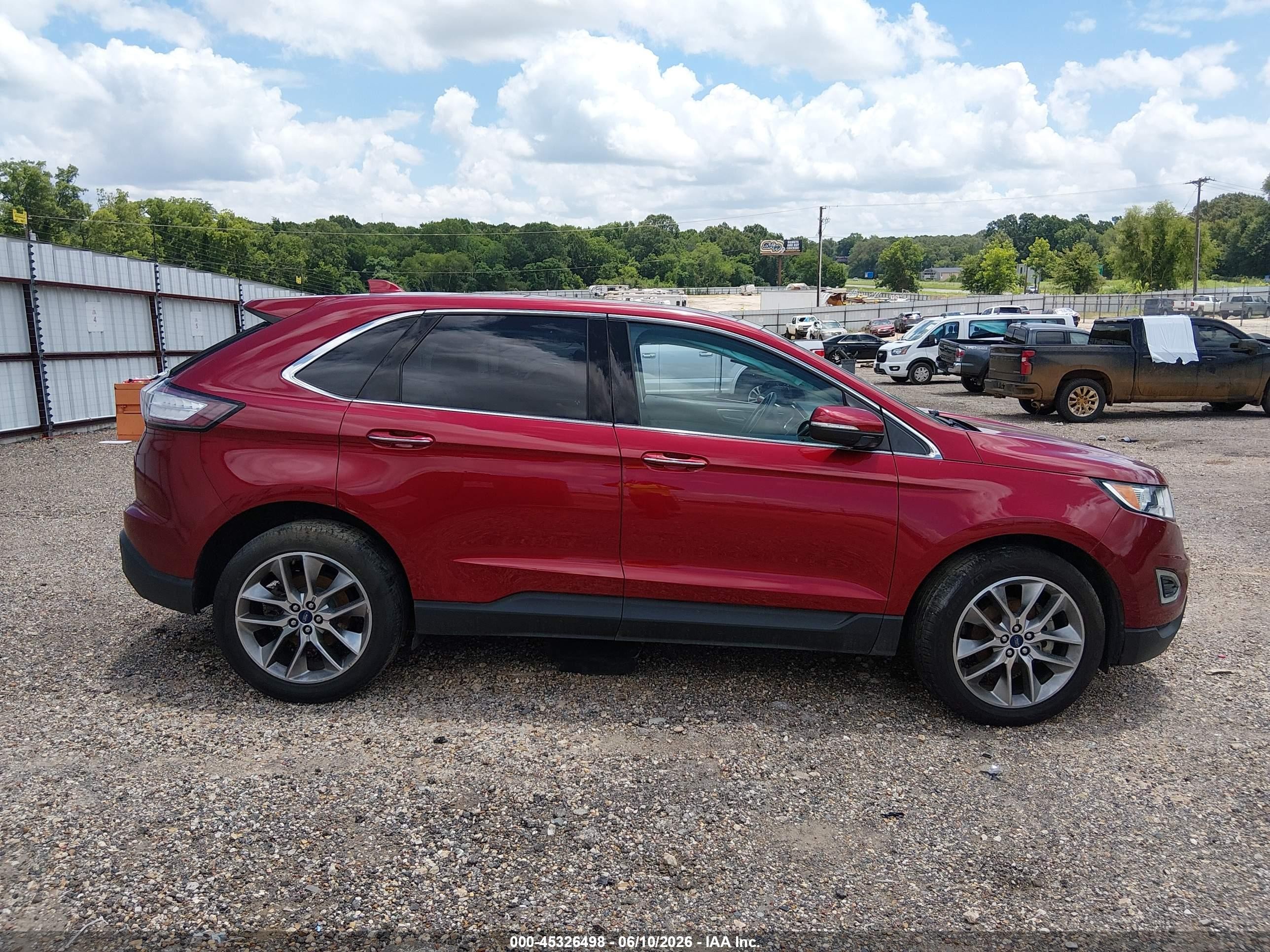 2015 Ford Edge Titanium Red vin: 2FMTK3K98FBC29257