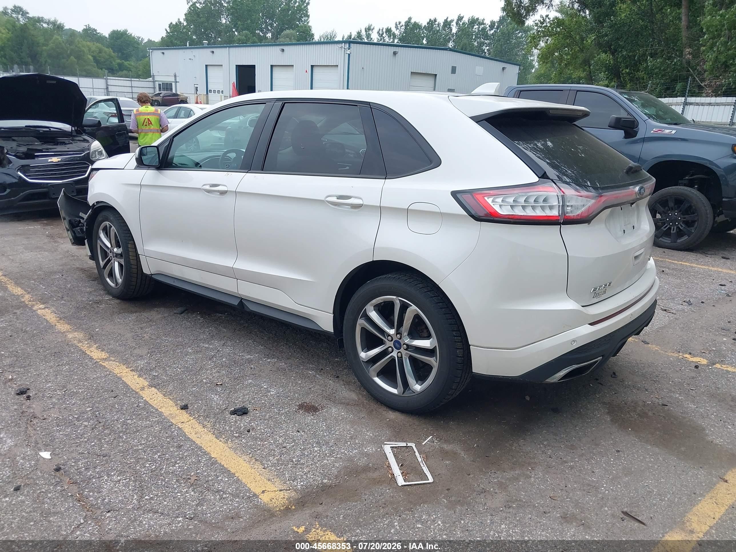 2015 Ford Edge Sport White vin: 2FMTK4AP1FBB01237