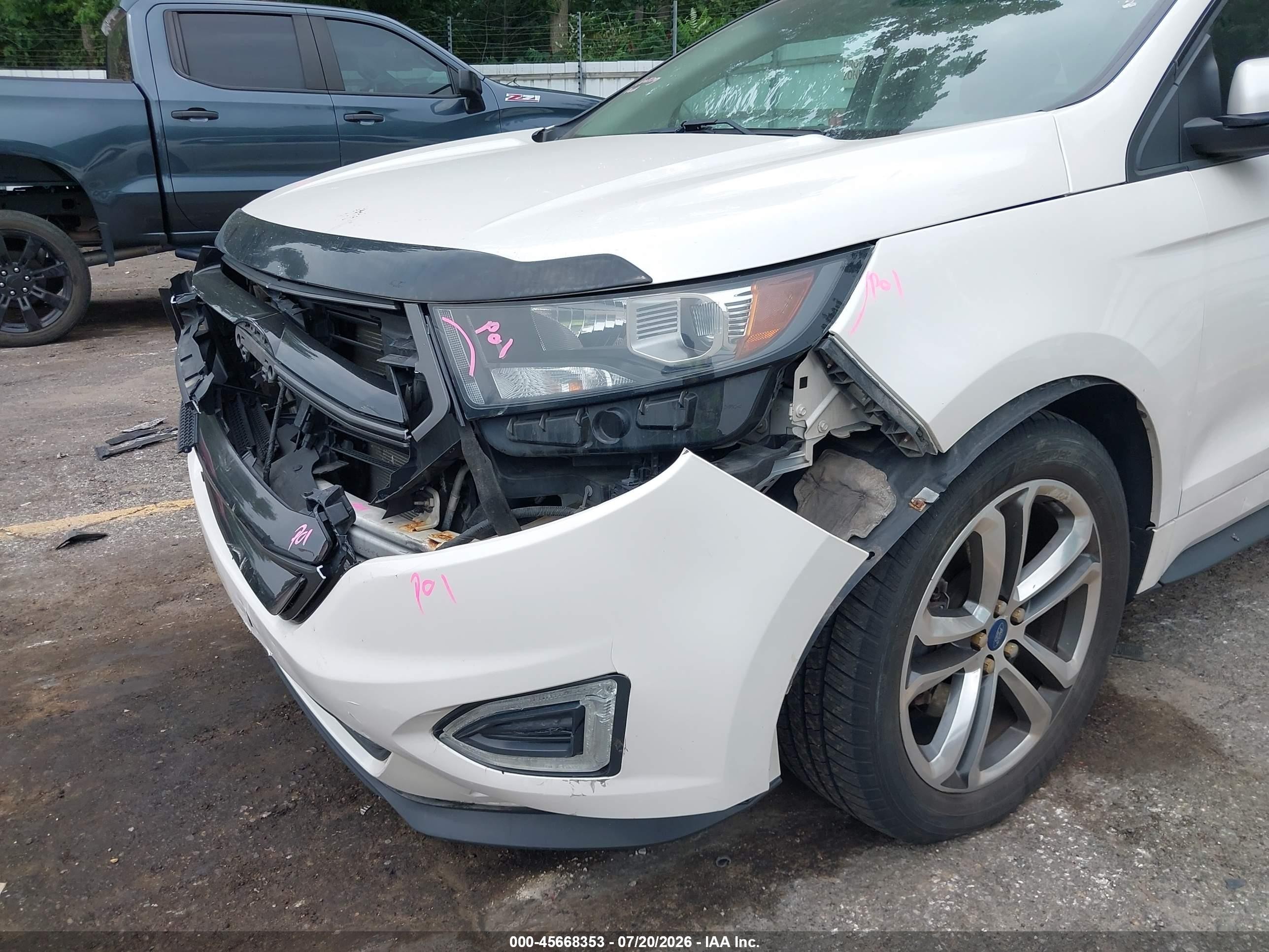 2015 Ford Edge Sport White vin: 2FMTK4AP1FBB01237