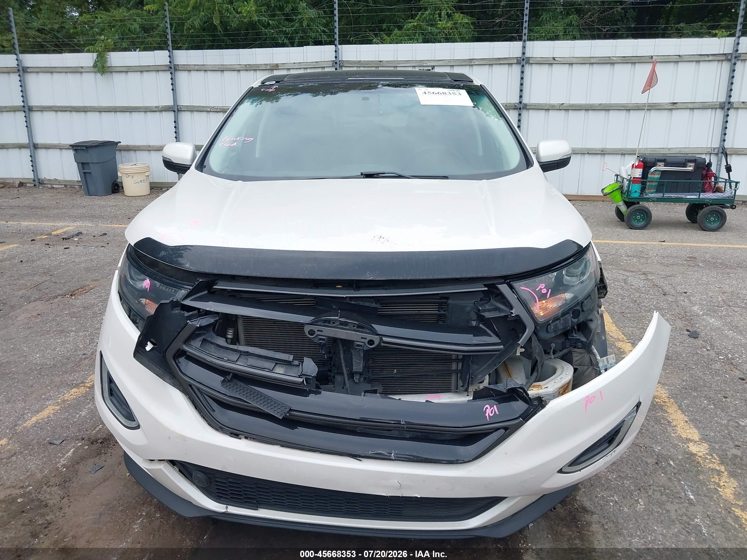 2015 Ford Edge Sport White vin: 2FMTK4AP1FBB01237
