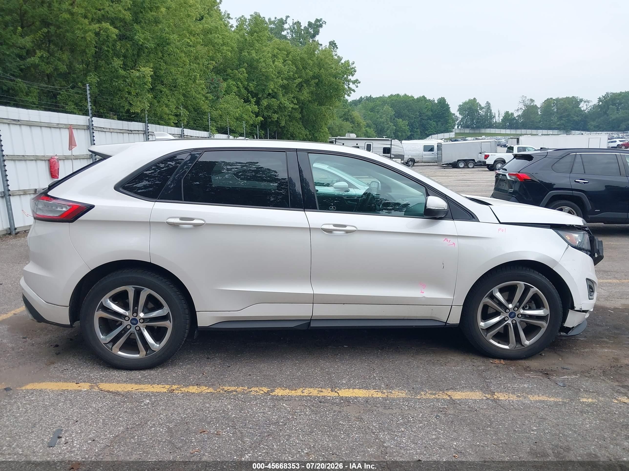 2015 Ford Edge Sport White vin: 2FMTK4AP1FBB01237