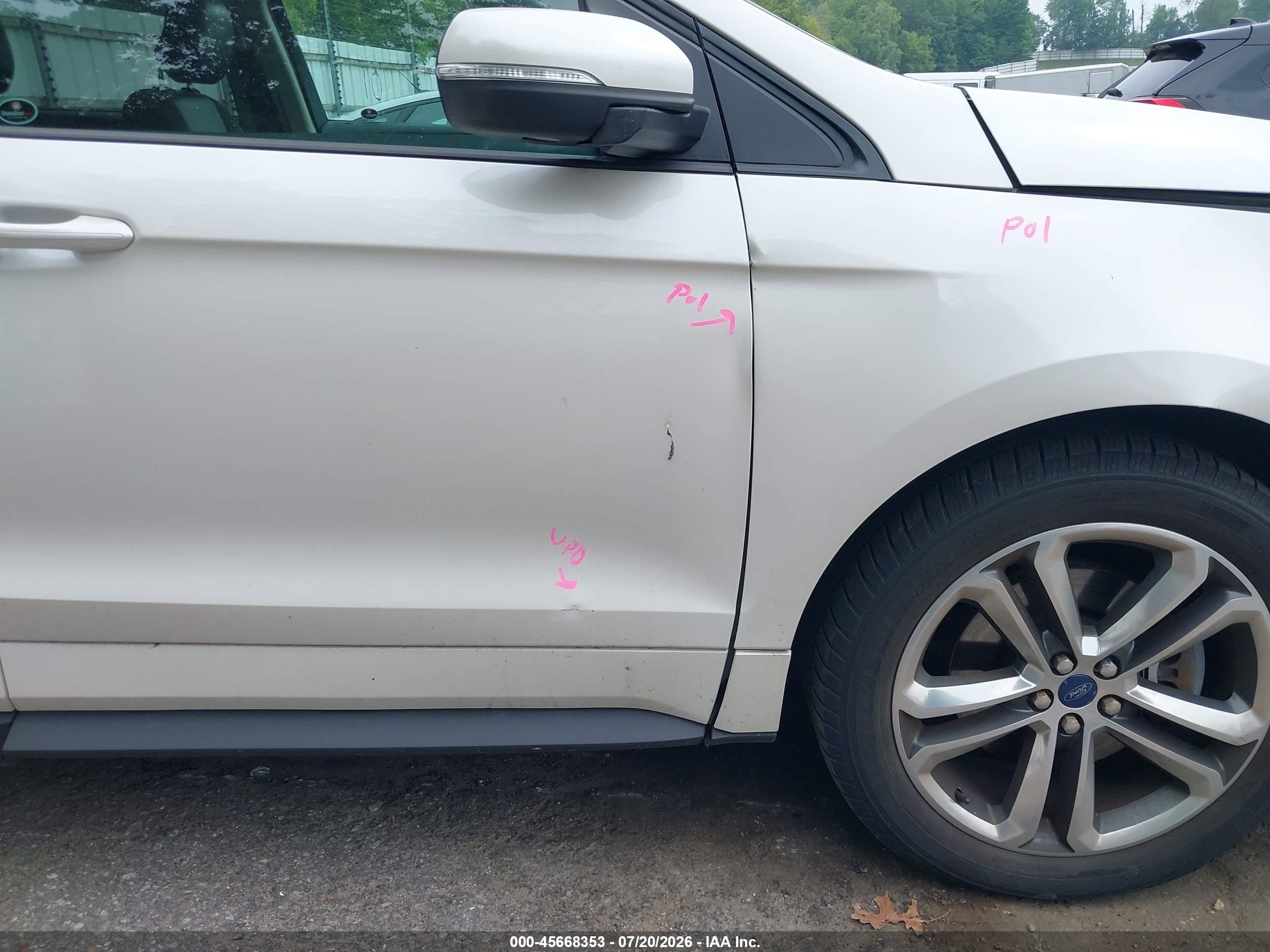 2015 Ford Edge Sport White vin: 2FMTK4AP1FBB01237