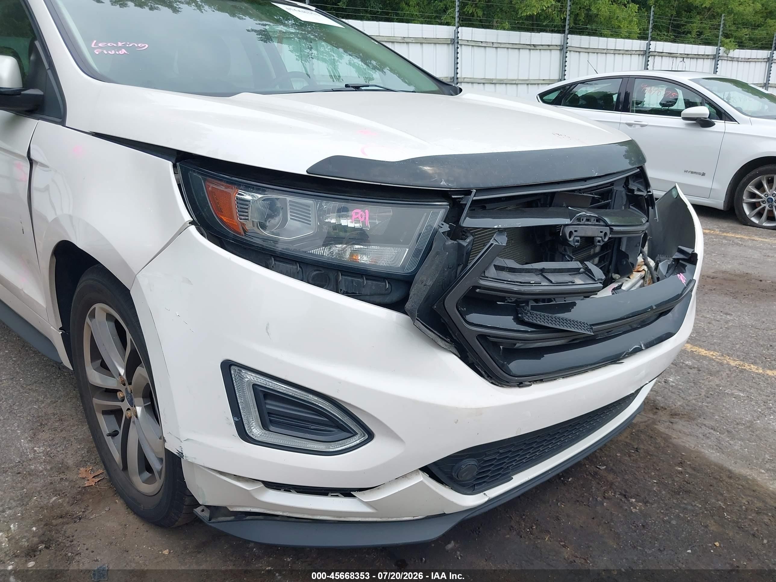 2015 Ford Edge Sport White vin: 2FMTK4AP1FBB01237