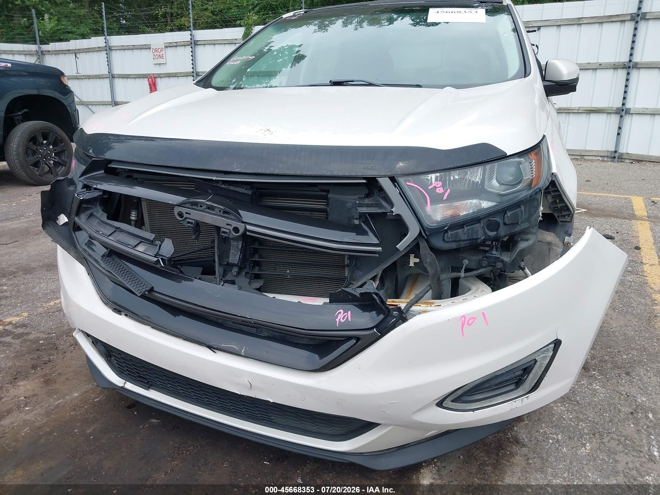 2015 Ford Edge Sport White vin: 2FMTK4AP1FBB01237