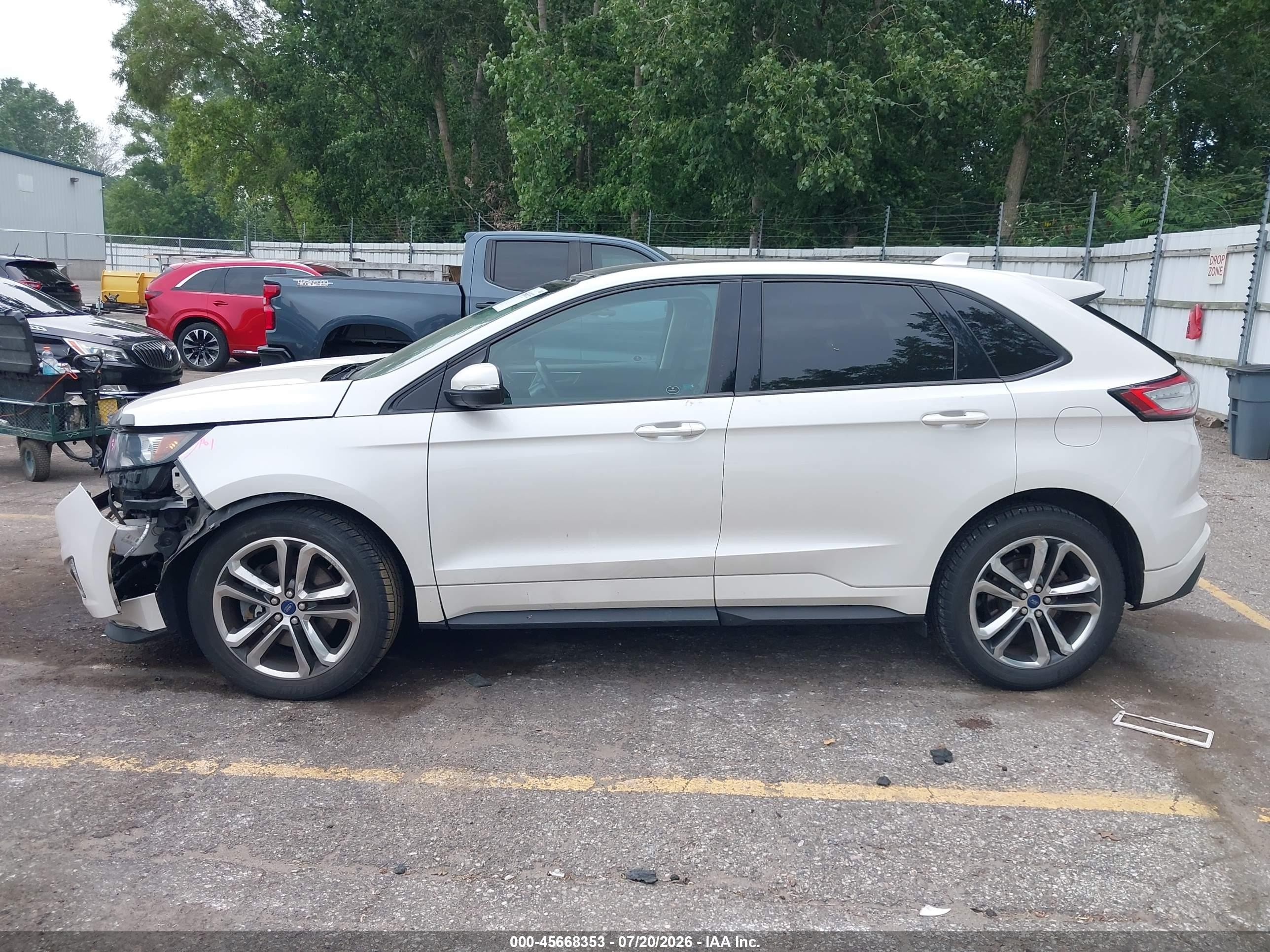 2015 Ford Edge Sport White vin: 2FMTK4AP1FBB01237