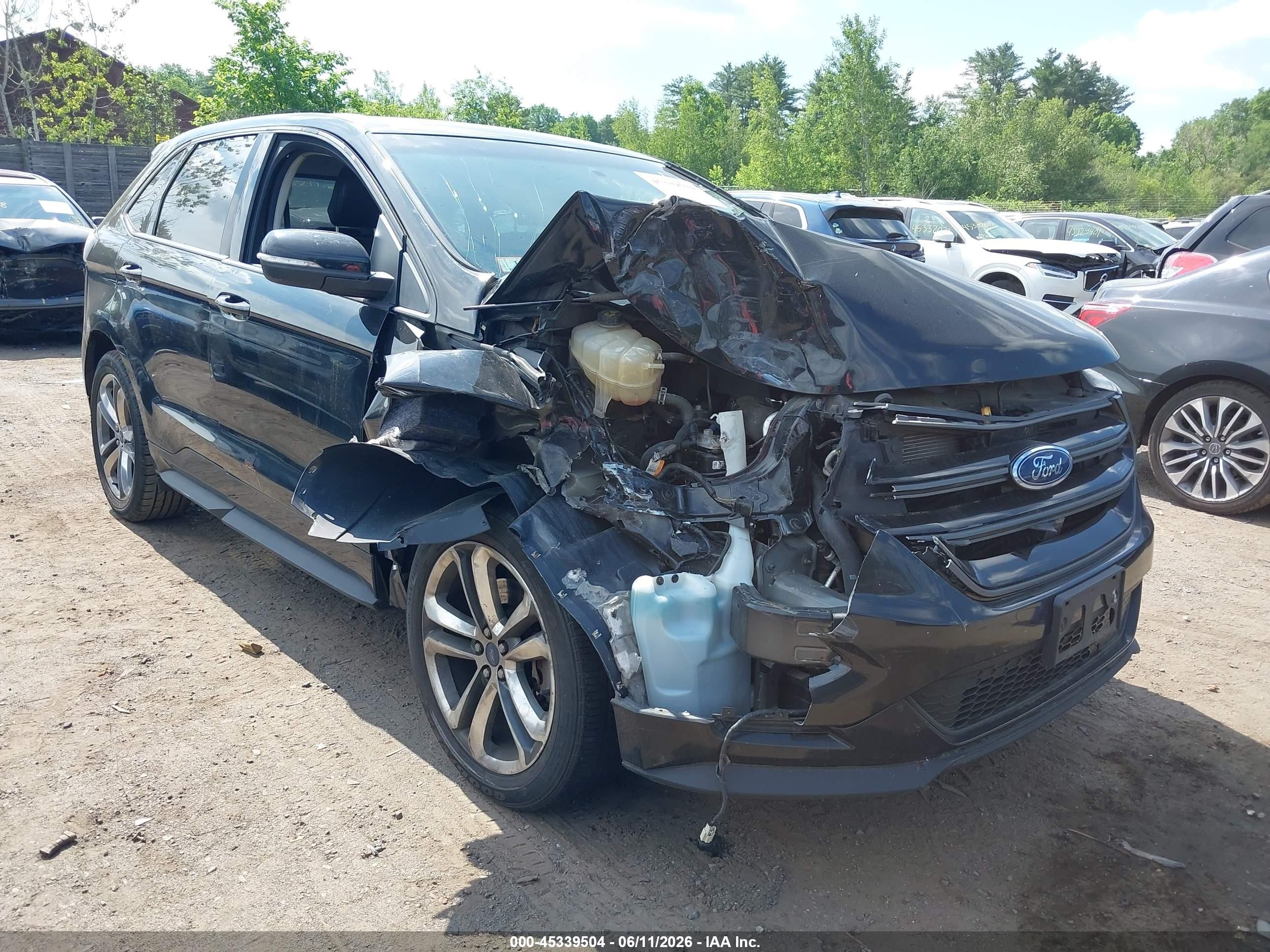 2015 Ford Edge Sport Black vin: 2FMTK4AP1FBB36828