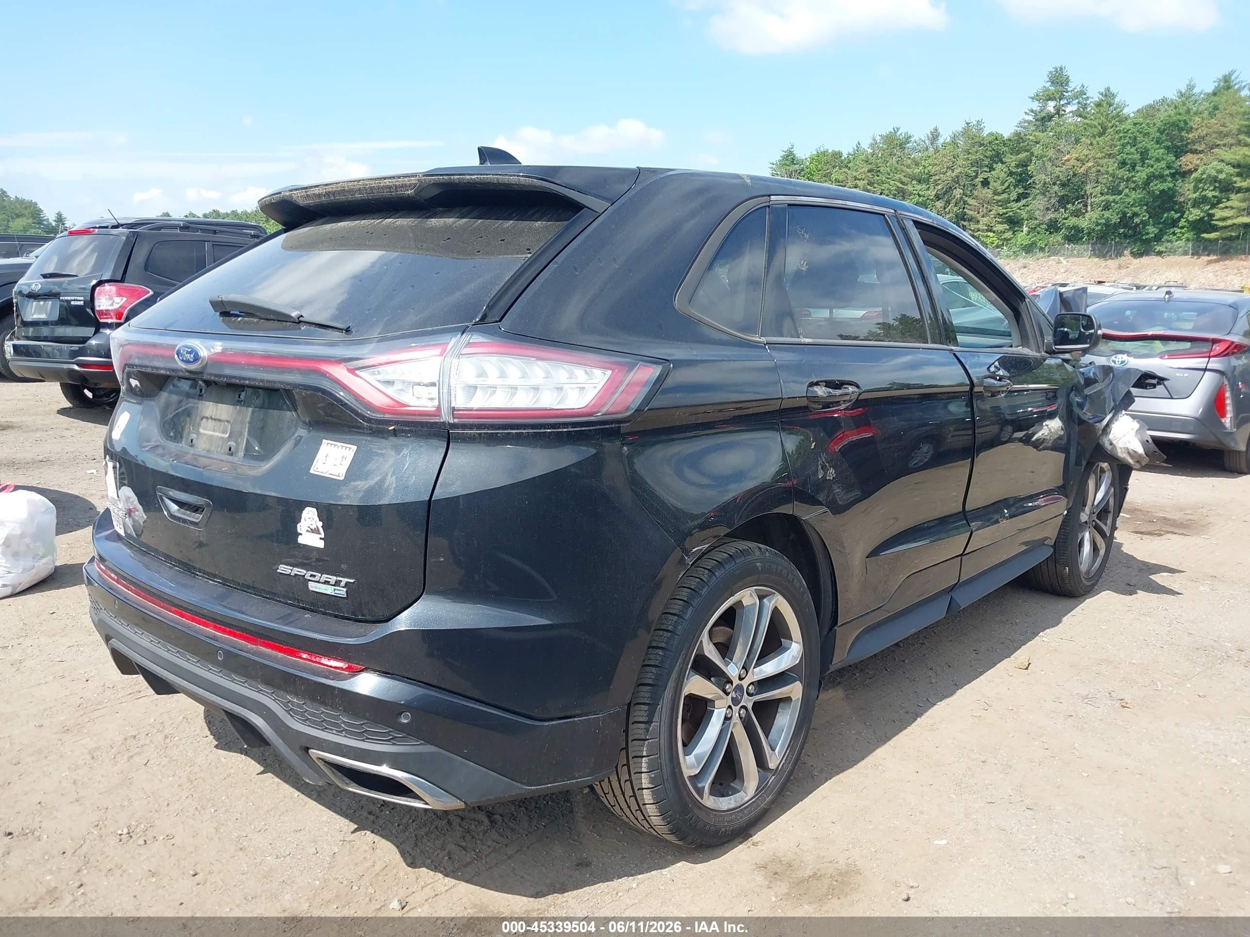 2015 Ford Edge Sport Black vin: 2FMTK4AP1FBB36828