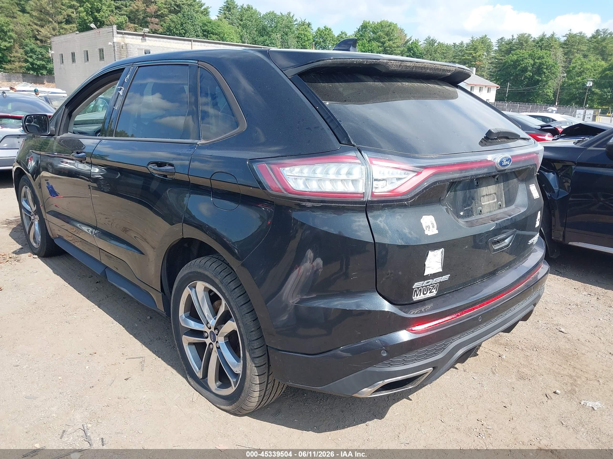 2015 Ford Edge Sport Black vin: 2FMTK4AP1FBB36828