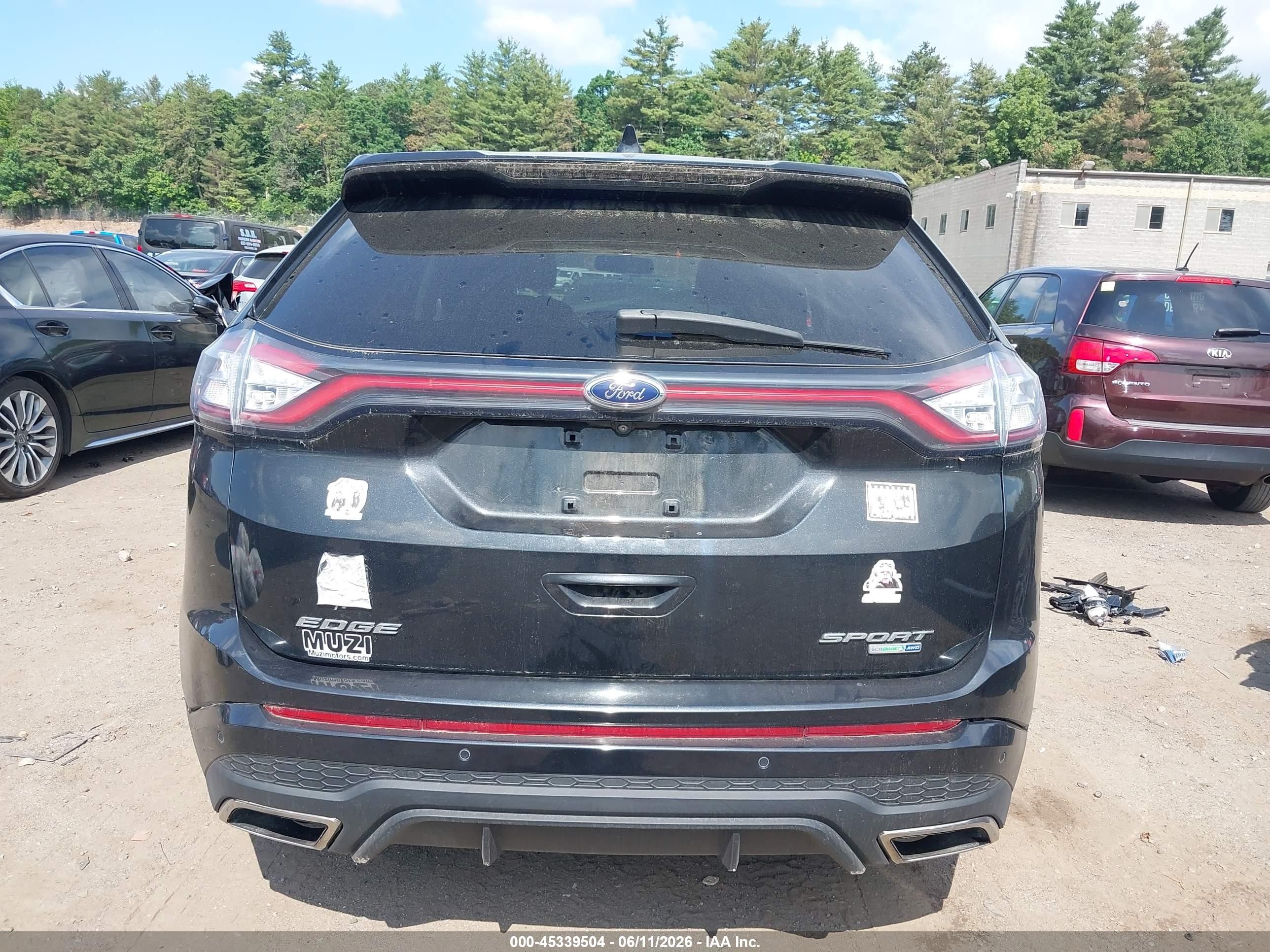 2015 Ford Edge Sport Black vin: 2FMTK4AP1FBB36828