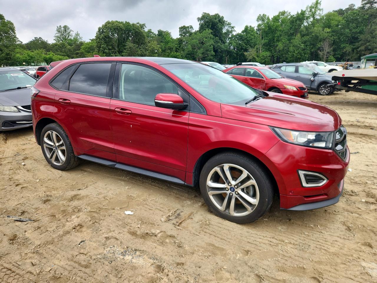2015 Ford Edge Red vin: 2FMTK4AP2FBB58434