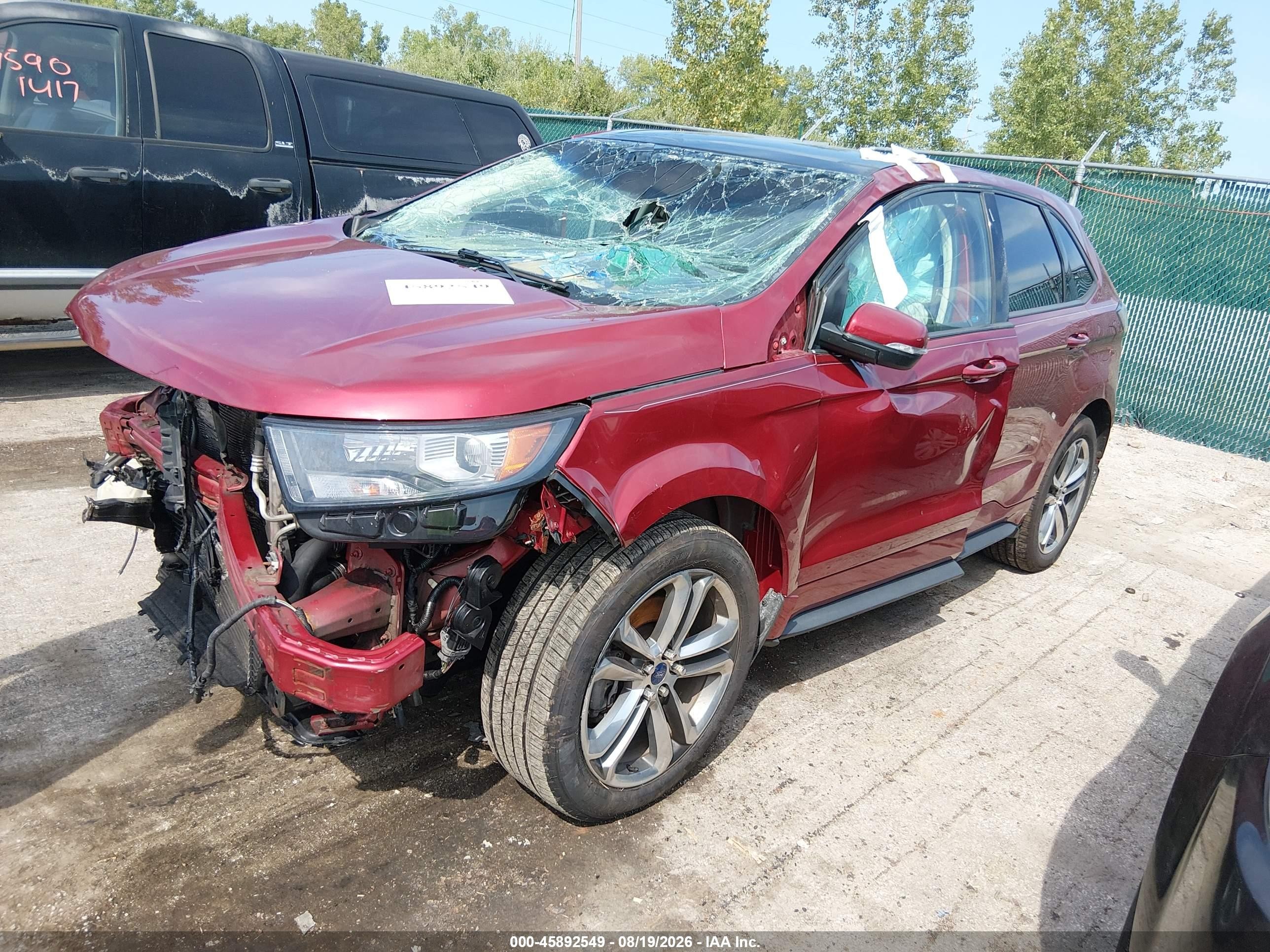 2015 Ford Edge Sport Red vin: 2FMTK4AP5FBB63305
