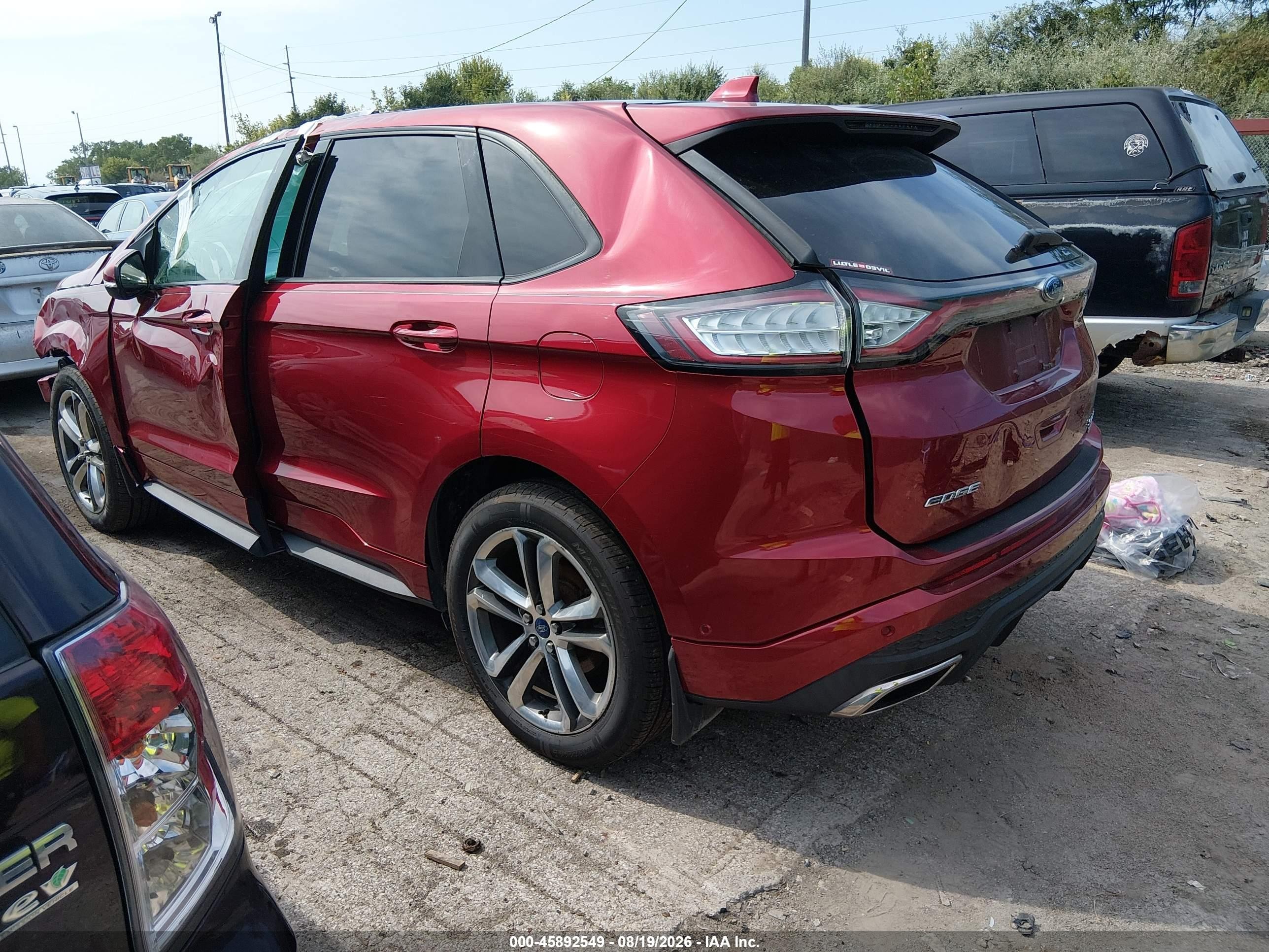 2015 Ford Edge Sport Red vin: 2FMTK4AP5FBB63305