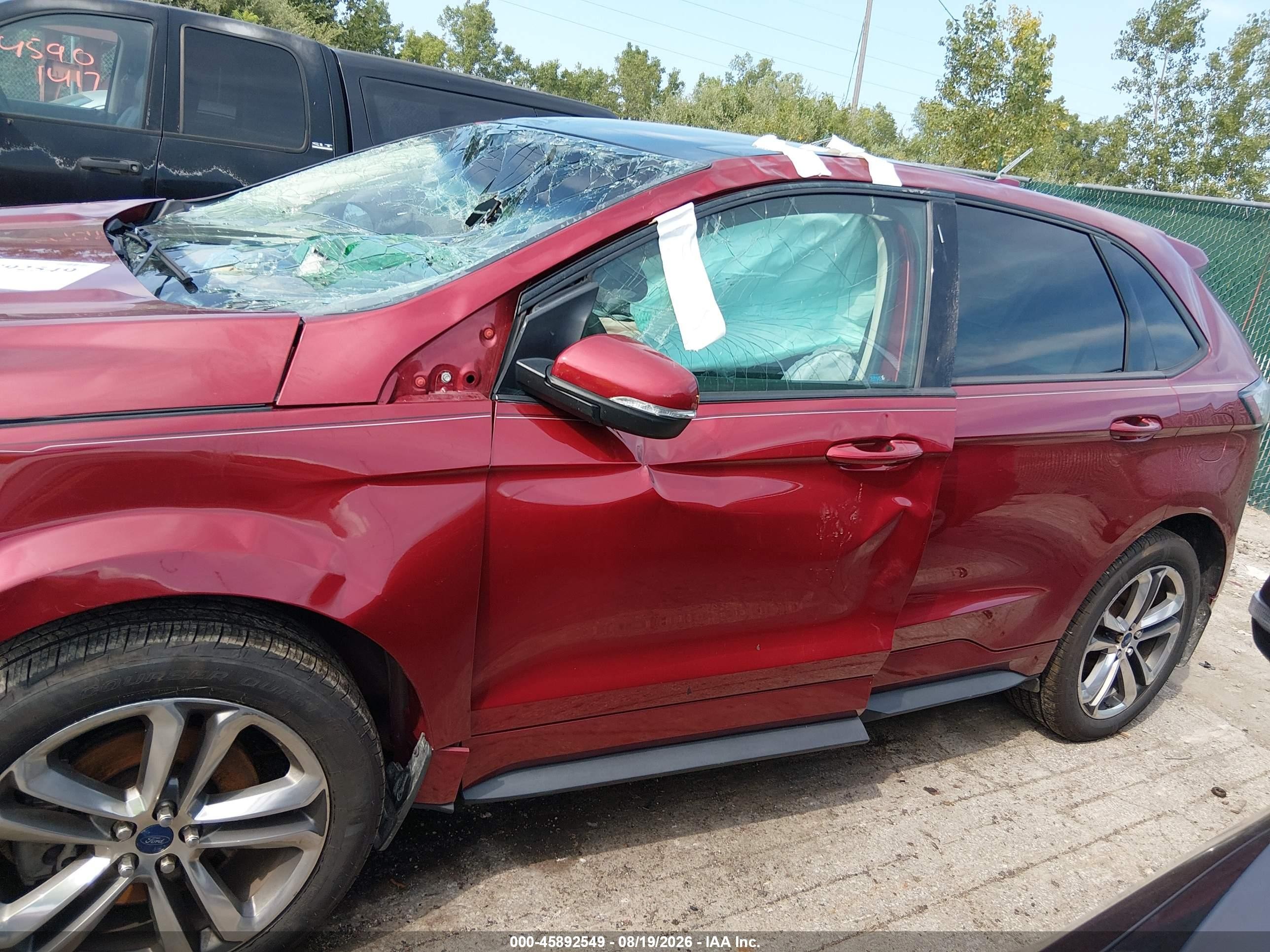 2015 Ford Edge Sport Red vin: 2FMTK4AP5FBB63305
