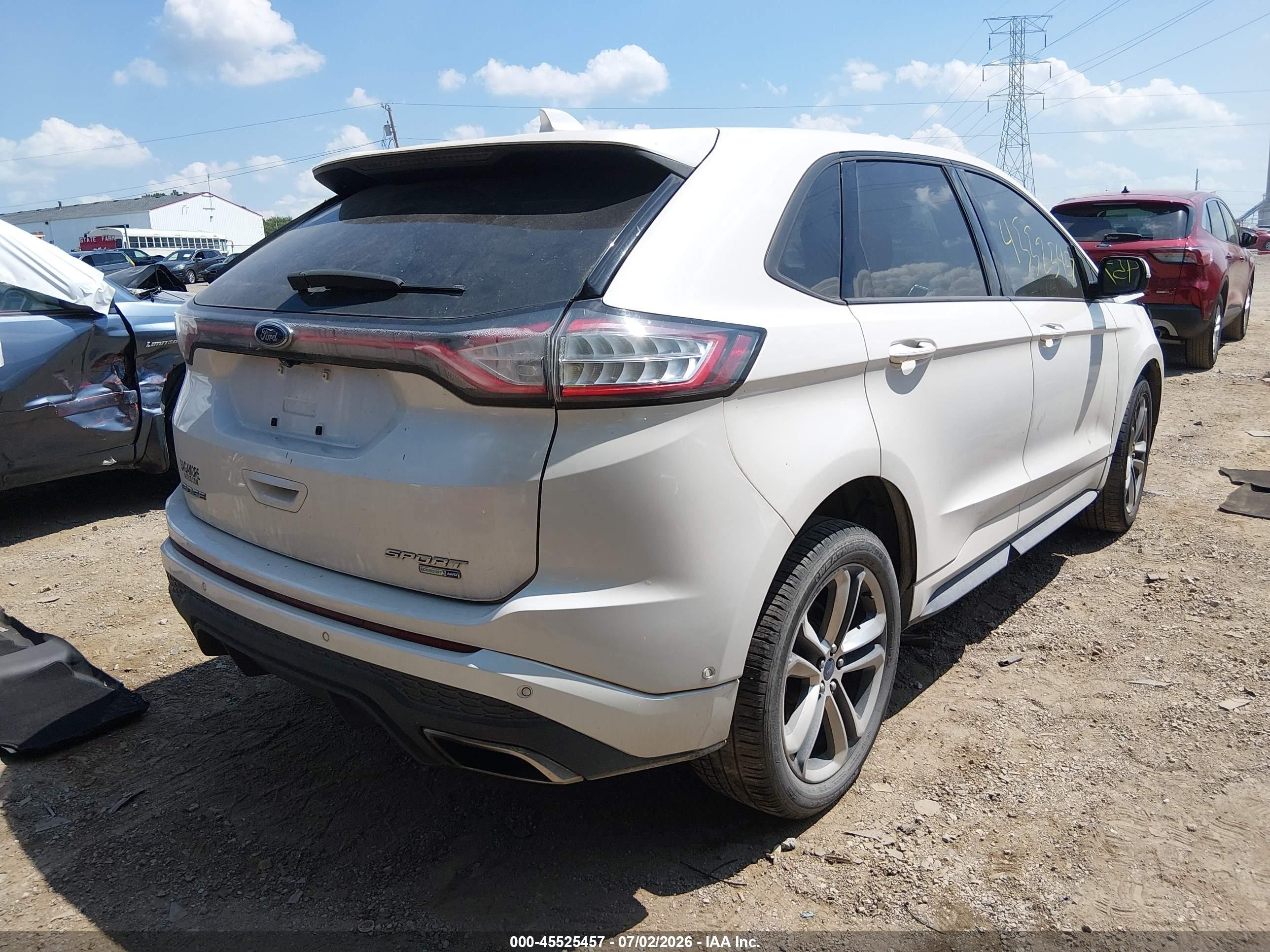 2015 Ford Edge Sport Белый vin: 2FMTK4AP5FBB85241
