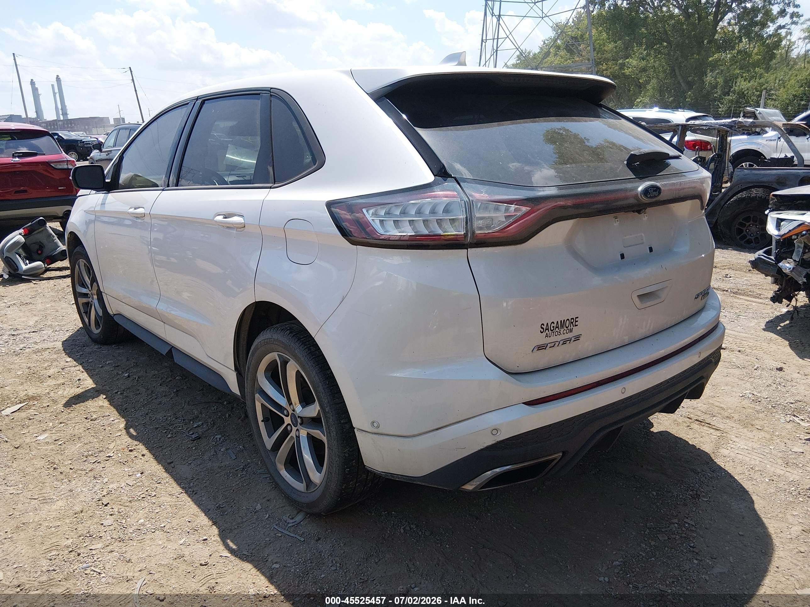 2015 Ford Edge Sport Белый vin: 2FMTK4AP5FBB85241