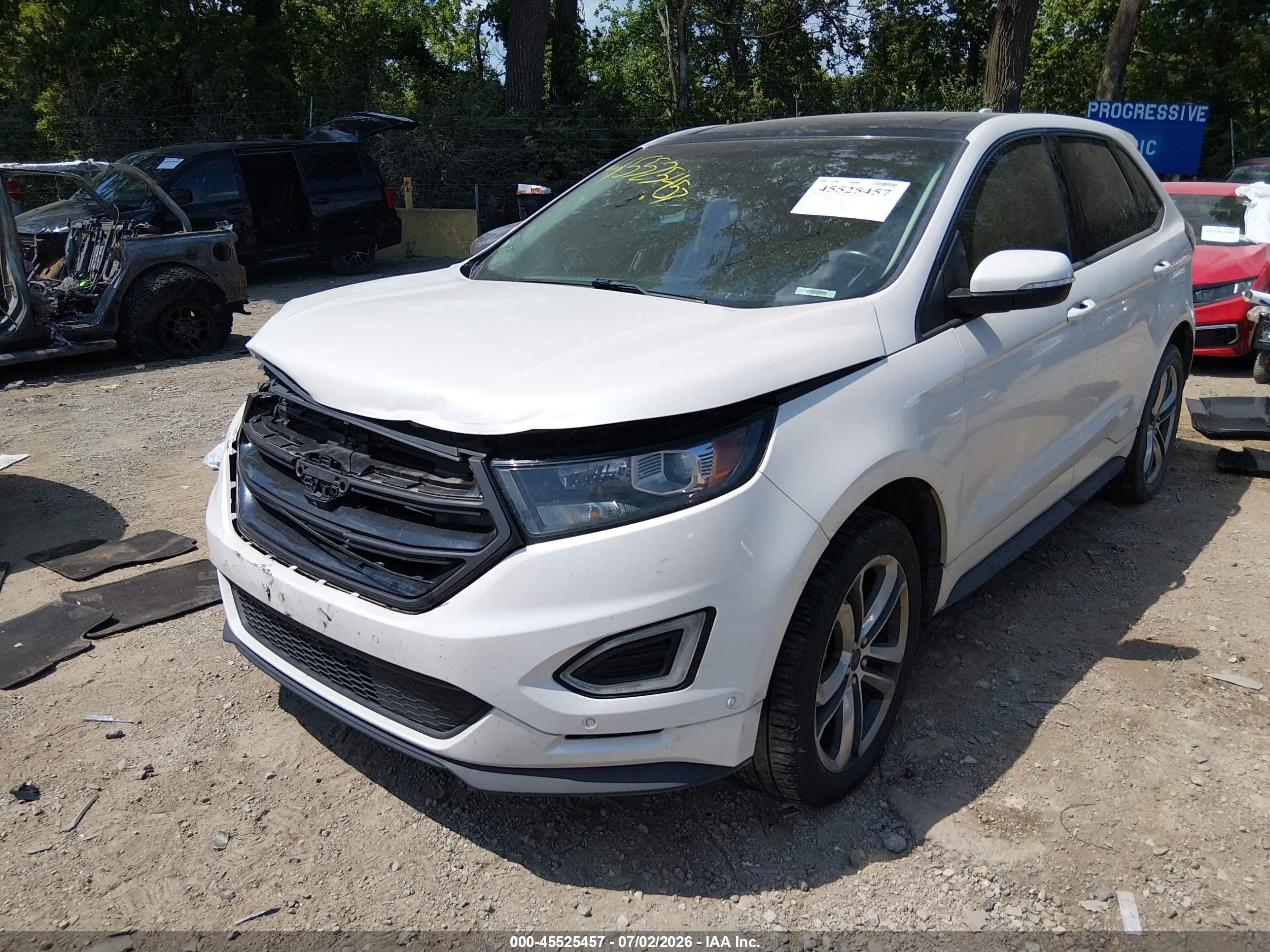 2015 Ford Edge Sport Белый vin: 2FMTK4AP5FBB85241