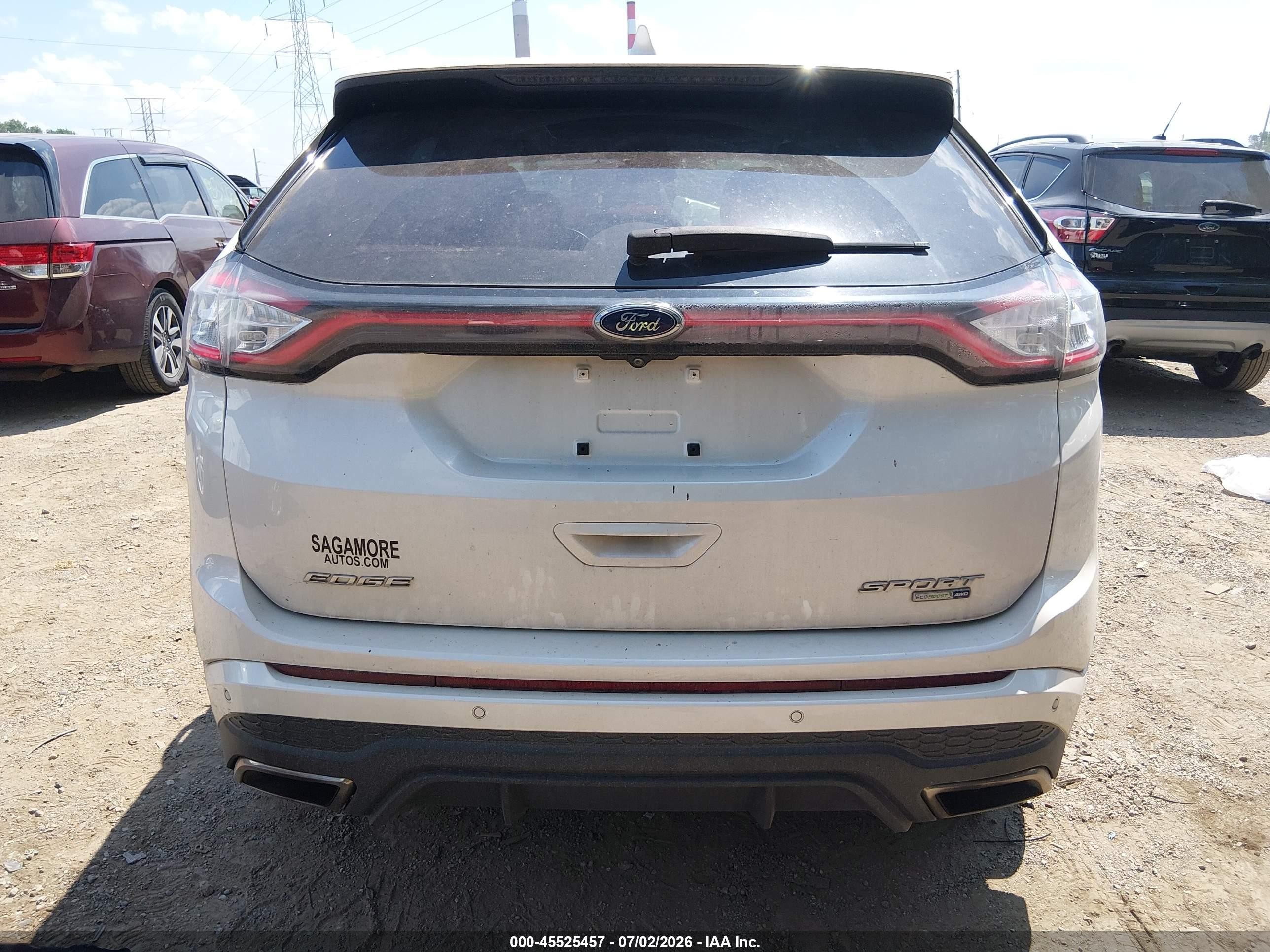 2015 Ford Edge Sport Белый vin: 2FMTK4AP5FBB85241