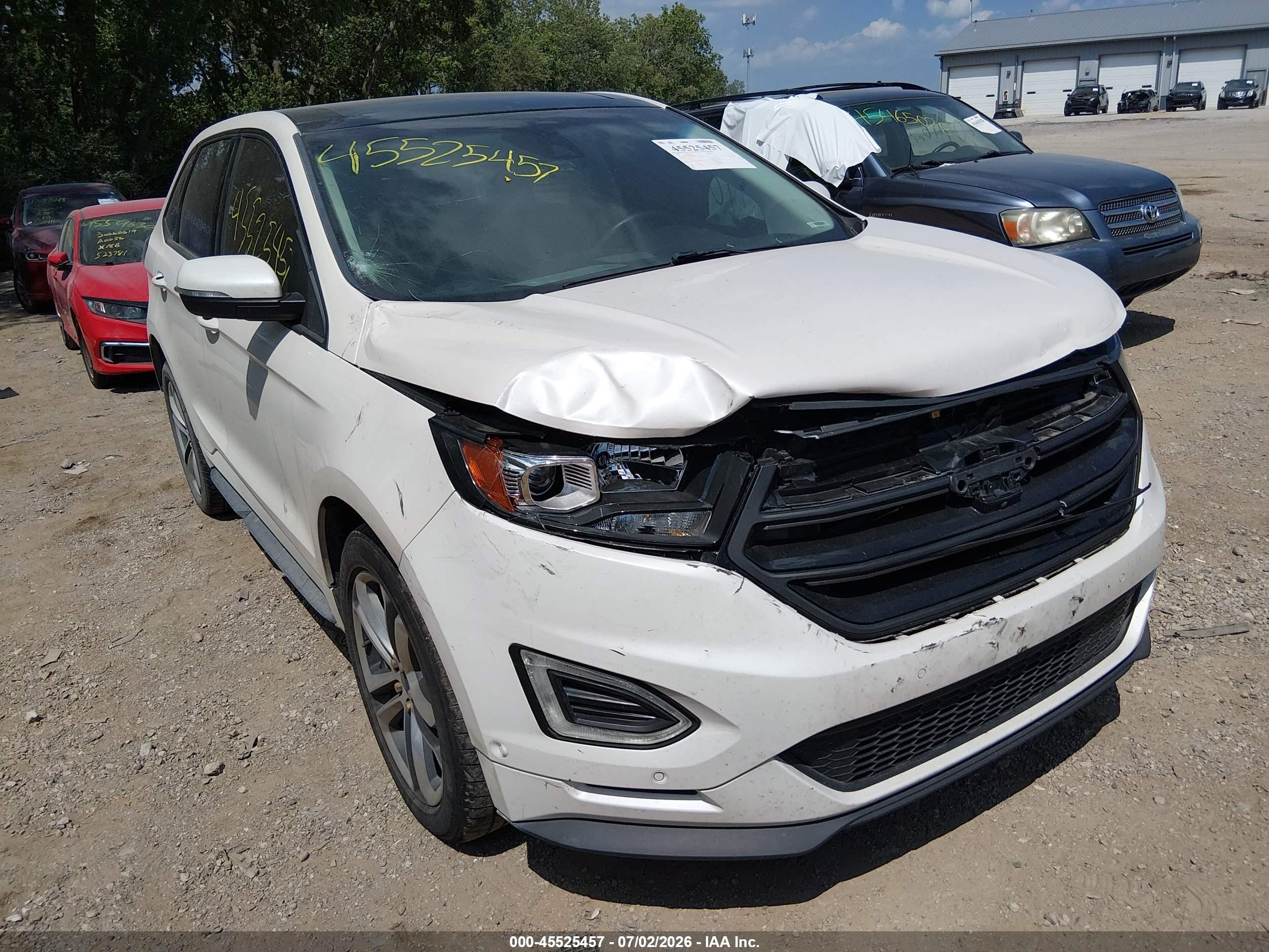 2015 Ford Edge Sport Белый vin: 2FMTK4AP5FBB85241