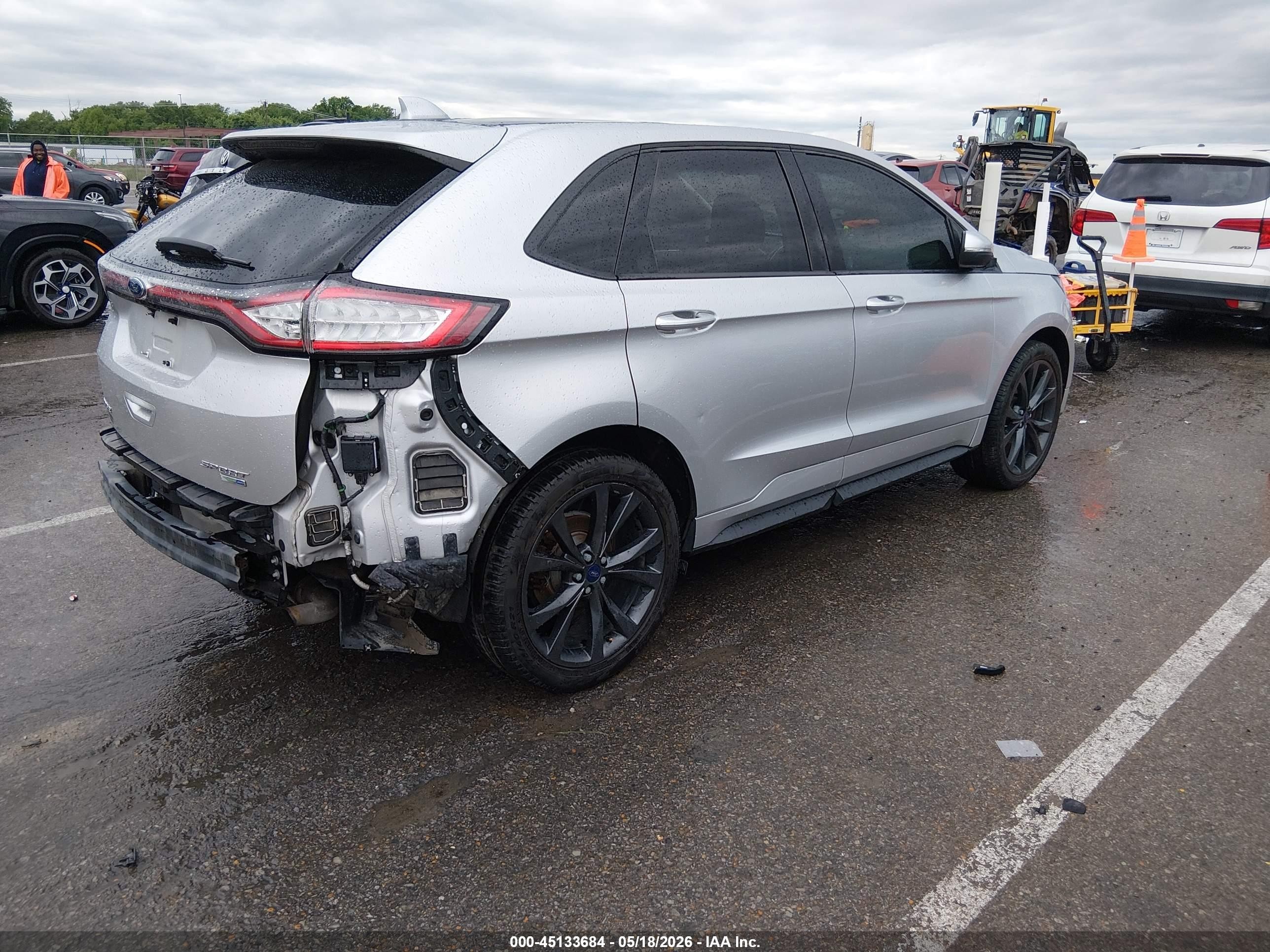 2015 Ford Edge Sport Серебряный vin: 2FMTK4AP6FBC11734