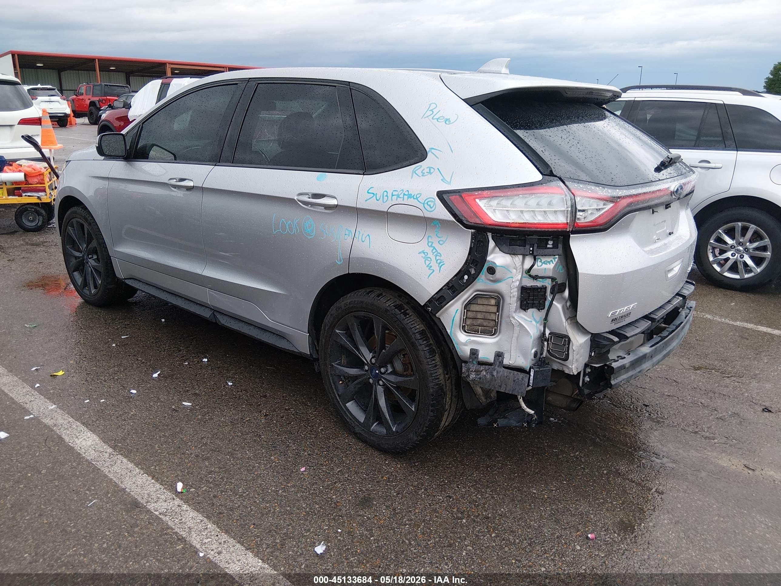 2015 Ford Edge Sport Серебряный vin: 2FMTK4AP6FBC11734
