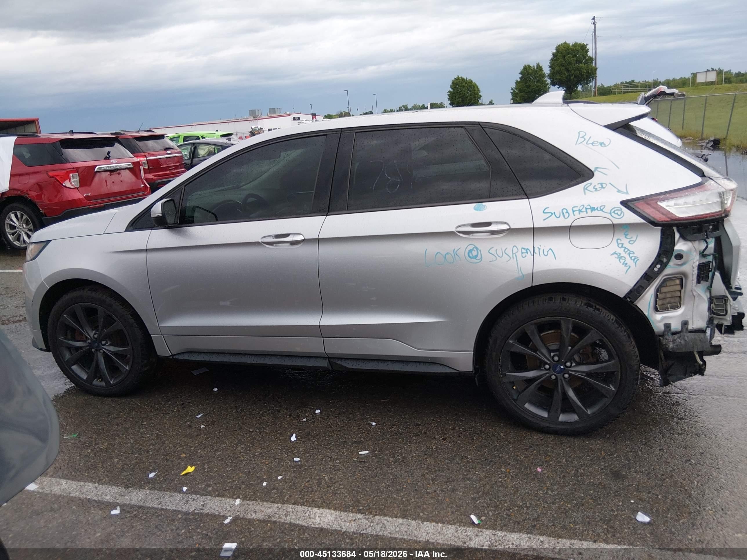 2015 Ford Edge Sport Серебряный vin: 2FMTK4AP6FBC11734