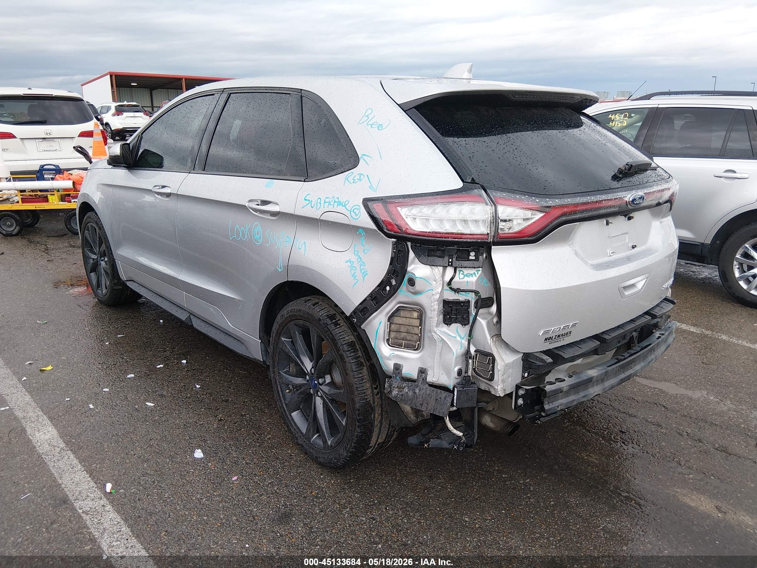 2015 Ford Edge Sport Серебряный vin: 2FMTK4AP6FBC11734