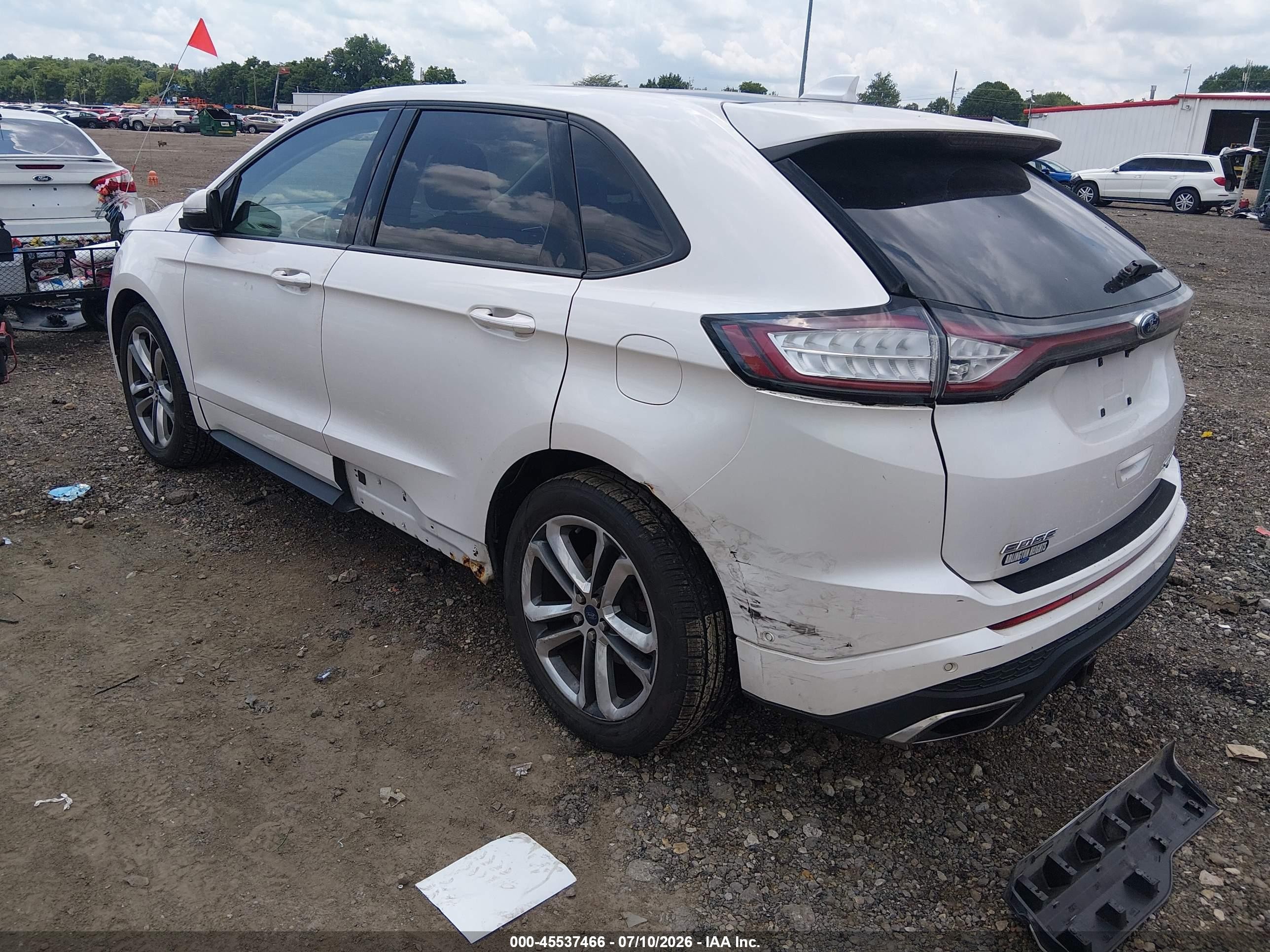2015 Ford Edge Sport White vin: 2FMTK4AP7FBB29513