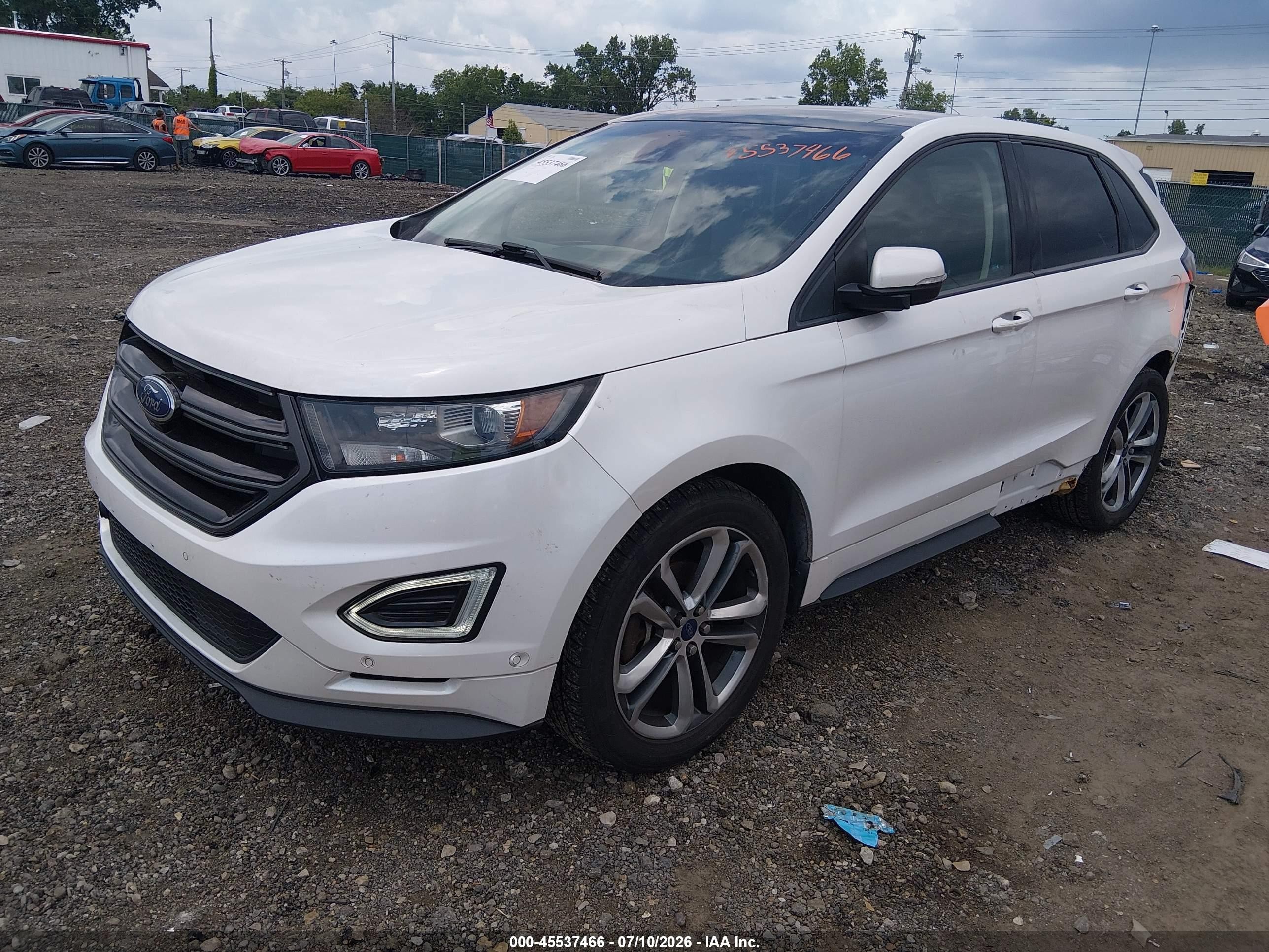 2015 Ford Edge Sport White vin: 2FMTK4AP7FBB29513