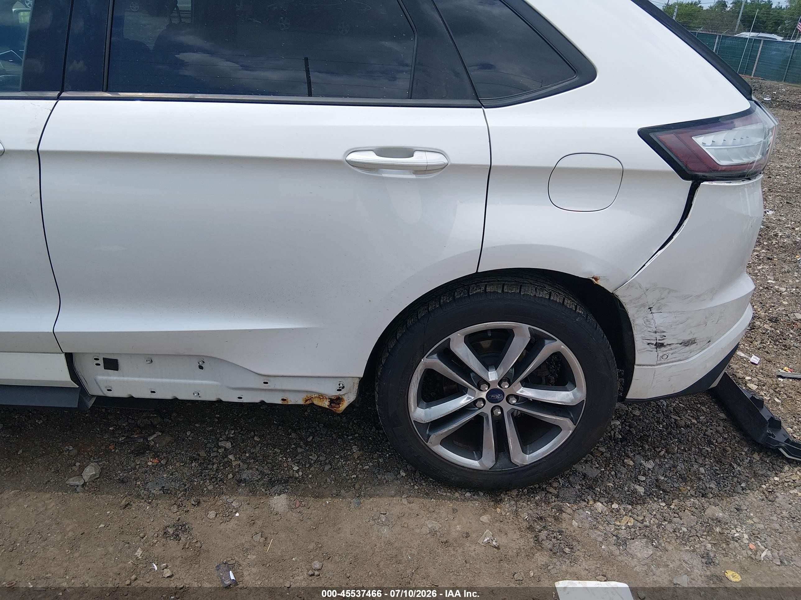 2015 Ford Edge Sport White vin: 2FMTK4AP7FBB29513