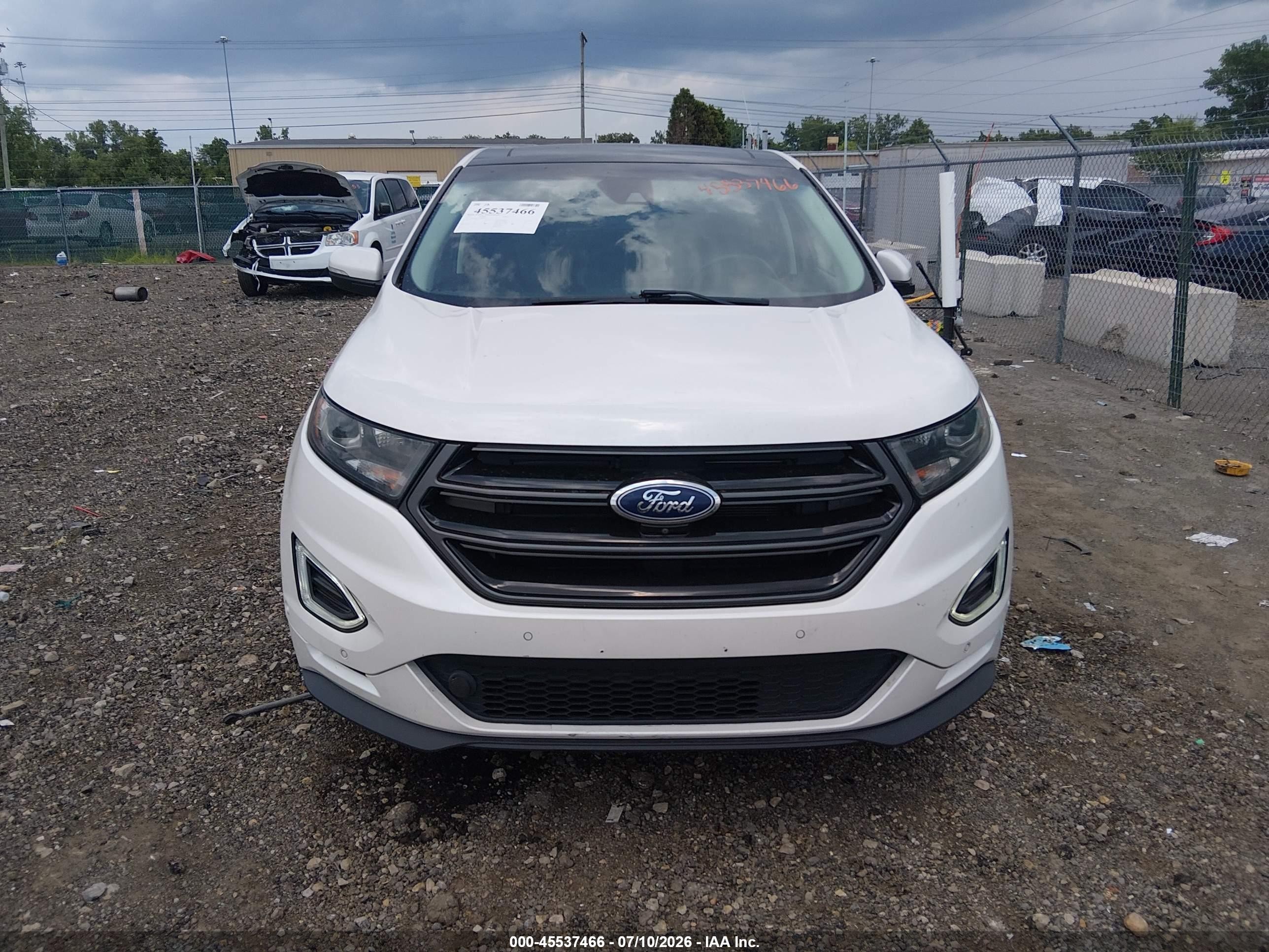 2015 Ford Edge Sport White vin: 2FMTK4AP7FBB29513
