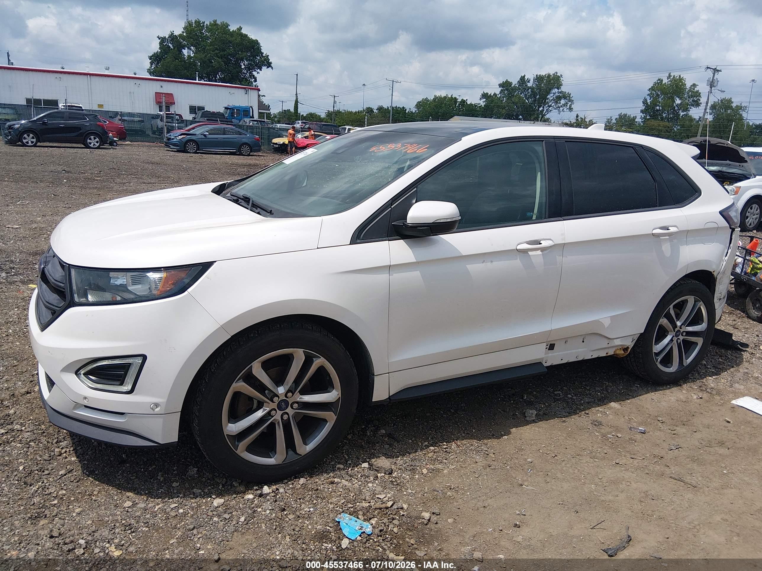 2015 Ford Edge Sport White vin: 2FMTK4AP7FBB29513
