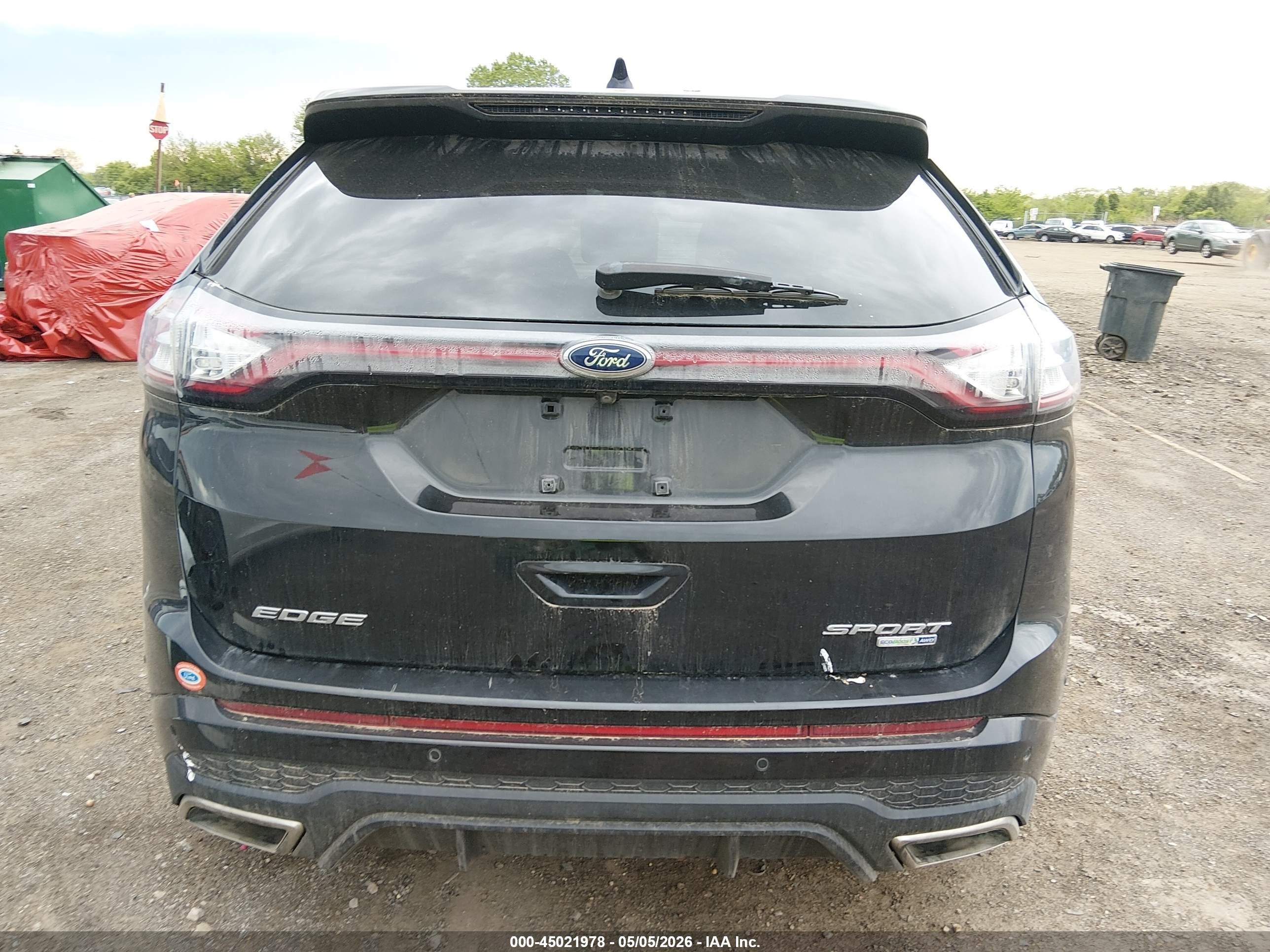 2015 Ford Edge Sport Black vin: 2FMTK4AP7FBB35988
