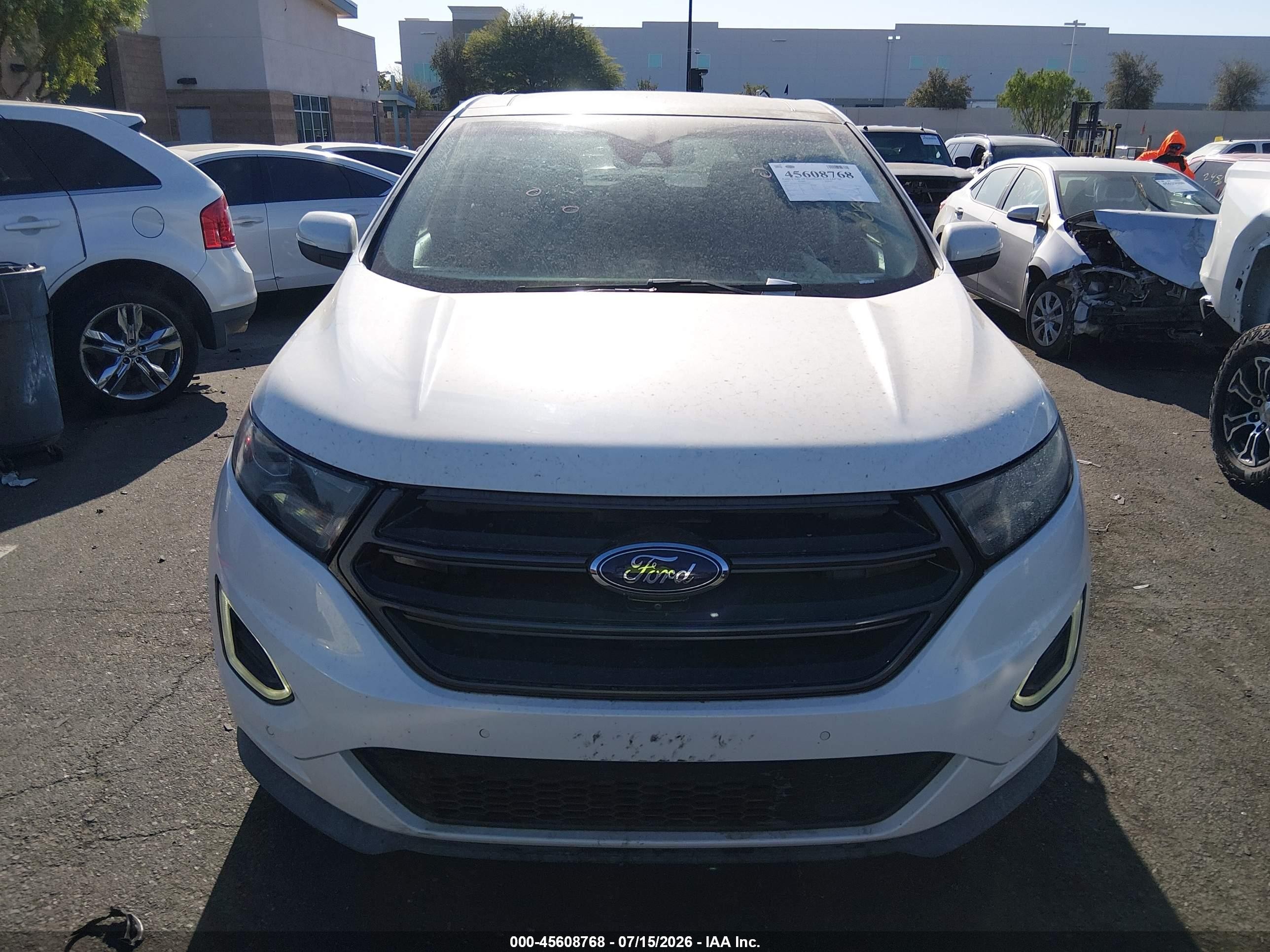2015 Ford Edge Sport White vin: 2FMTK4AP7FBB67534