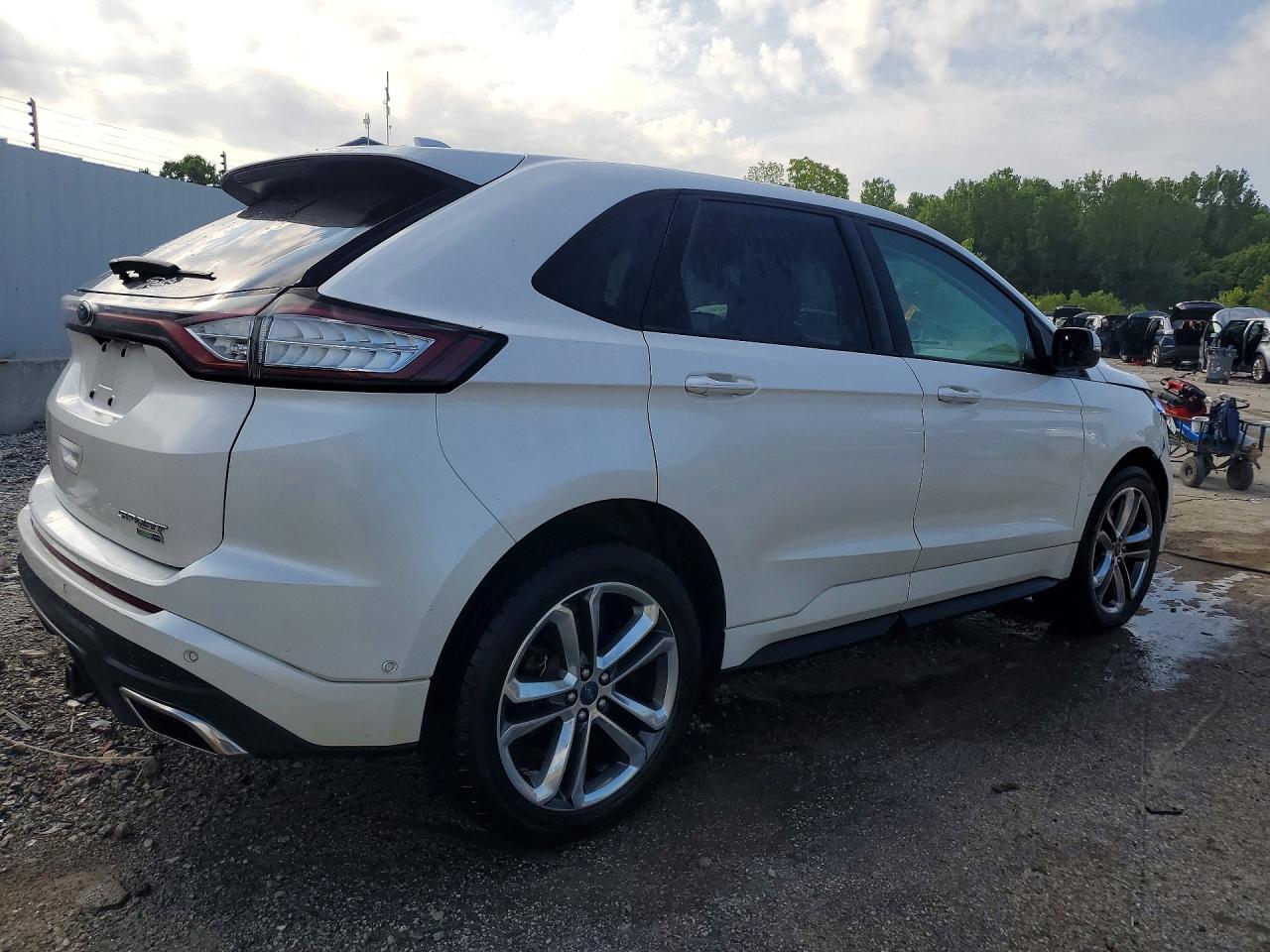 2015 Ford Edge Sport White vin: 2FMTK4AP8FBB73326