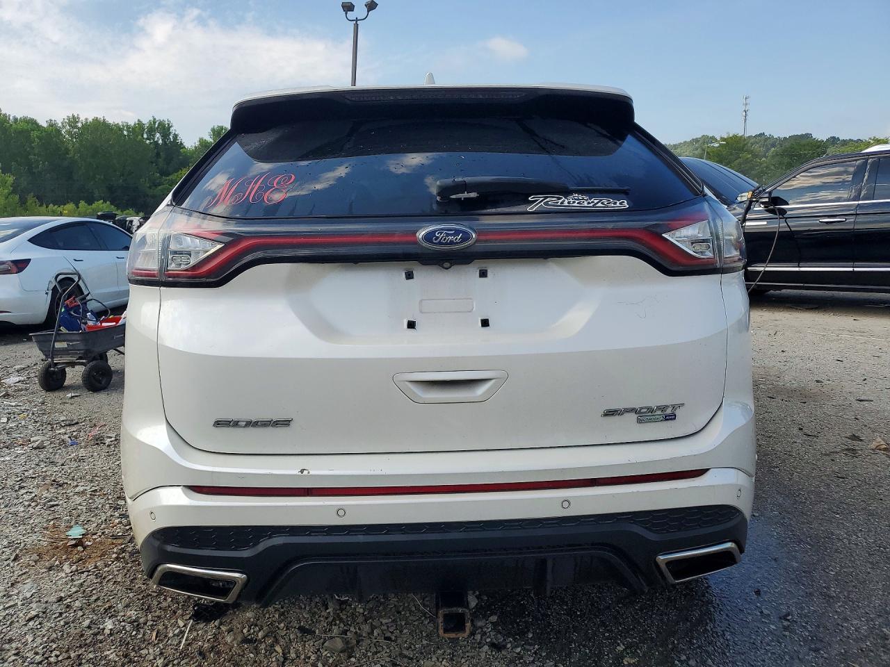 2015 Ford Edge Sport White vin: 2FMTK4AP8FBB73326