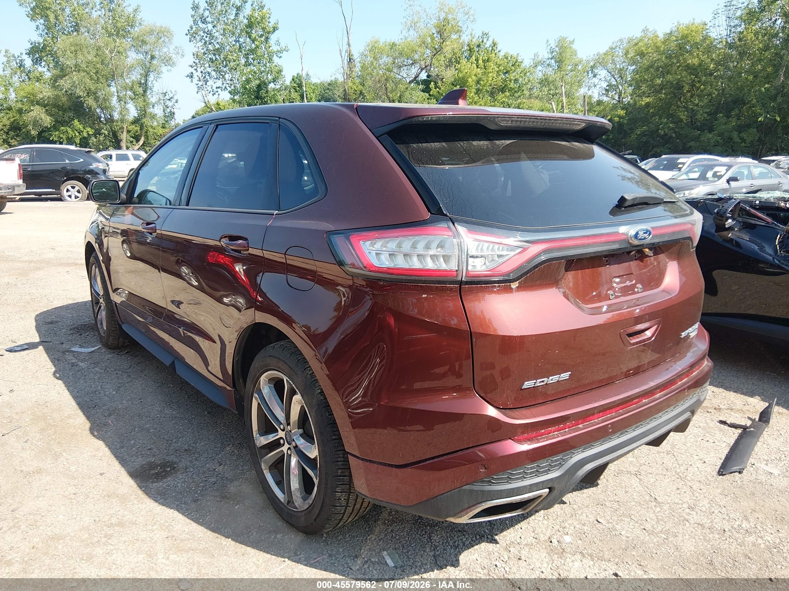 2015 Ford Edge Sport Maroon vin: 2FMTK4AP9FBB07609