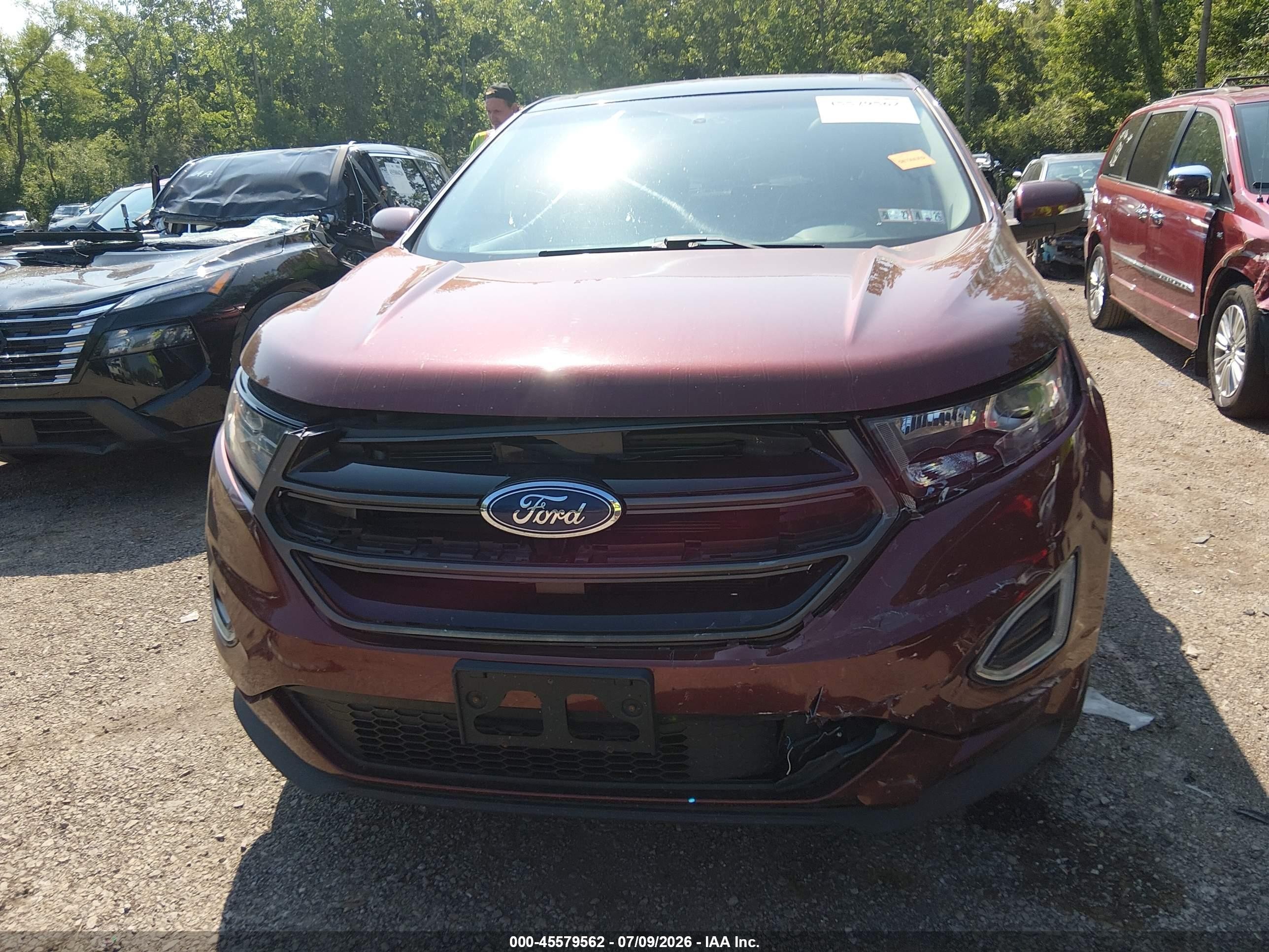 2015 Ford Edge Sport Maroon vin: 2FMTK4AP9FBB07609