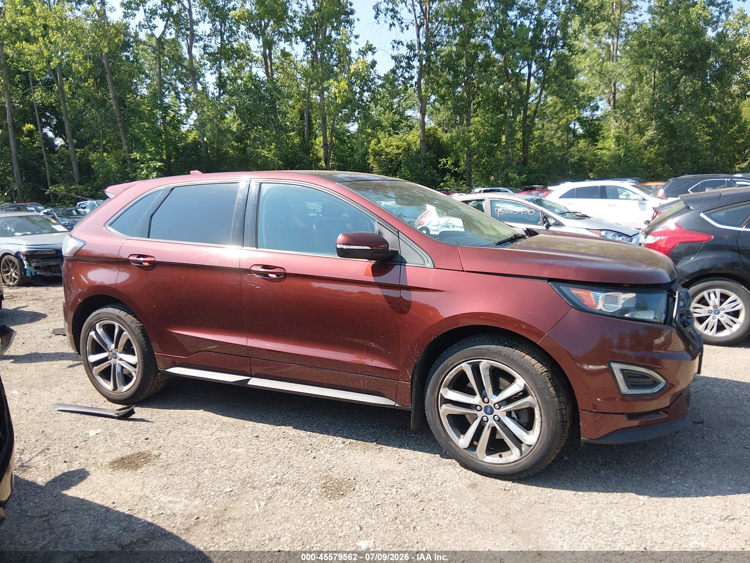 2015 Ford Edge Sport Maroon vin: 2FMTK4AP9FBB07609