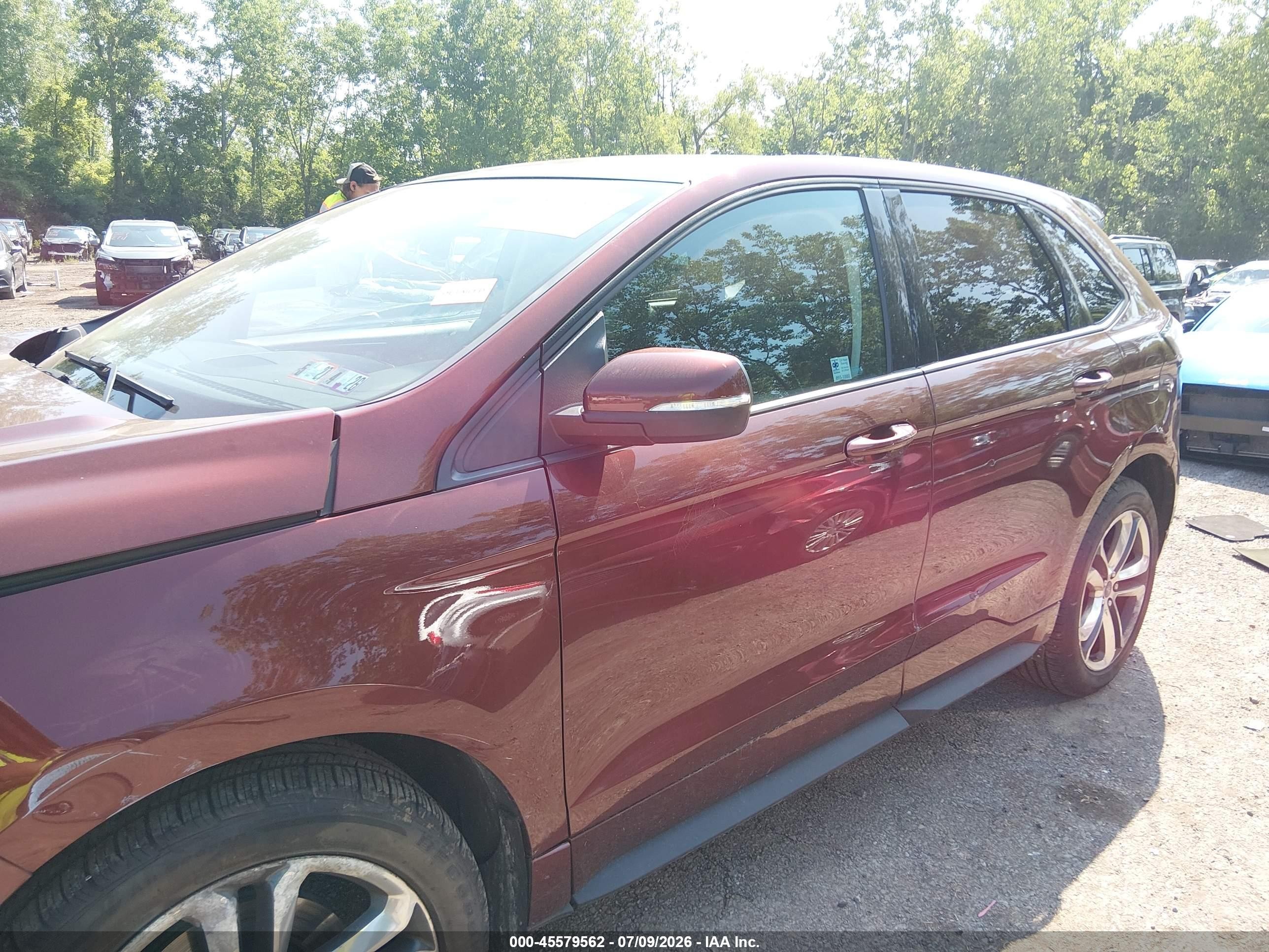 2015 Ford Edge Sport Maroon vin: 2FMTK4AP9FBB07609