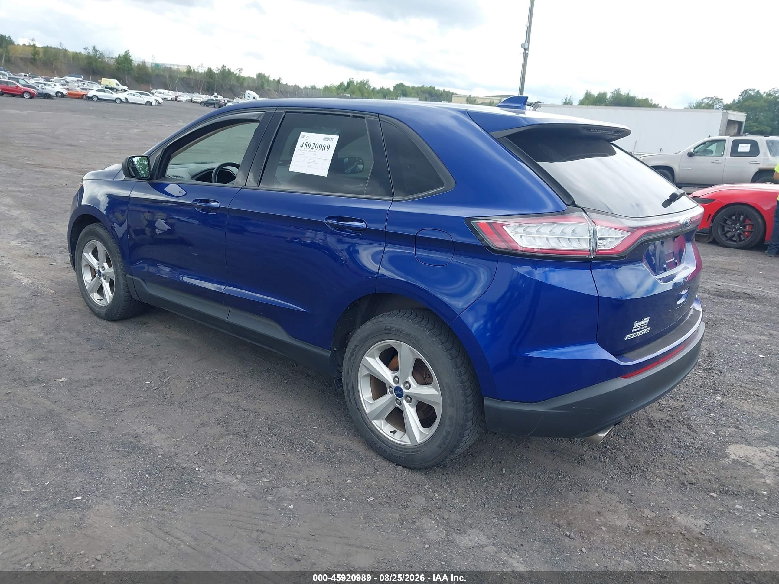 2015 Ford Edge Se Purple vin: 2FMTK4G82FBB39673