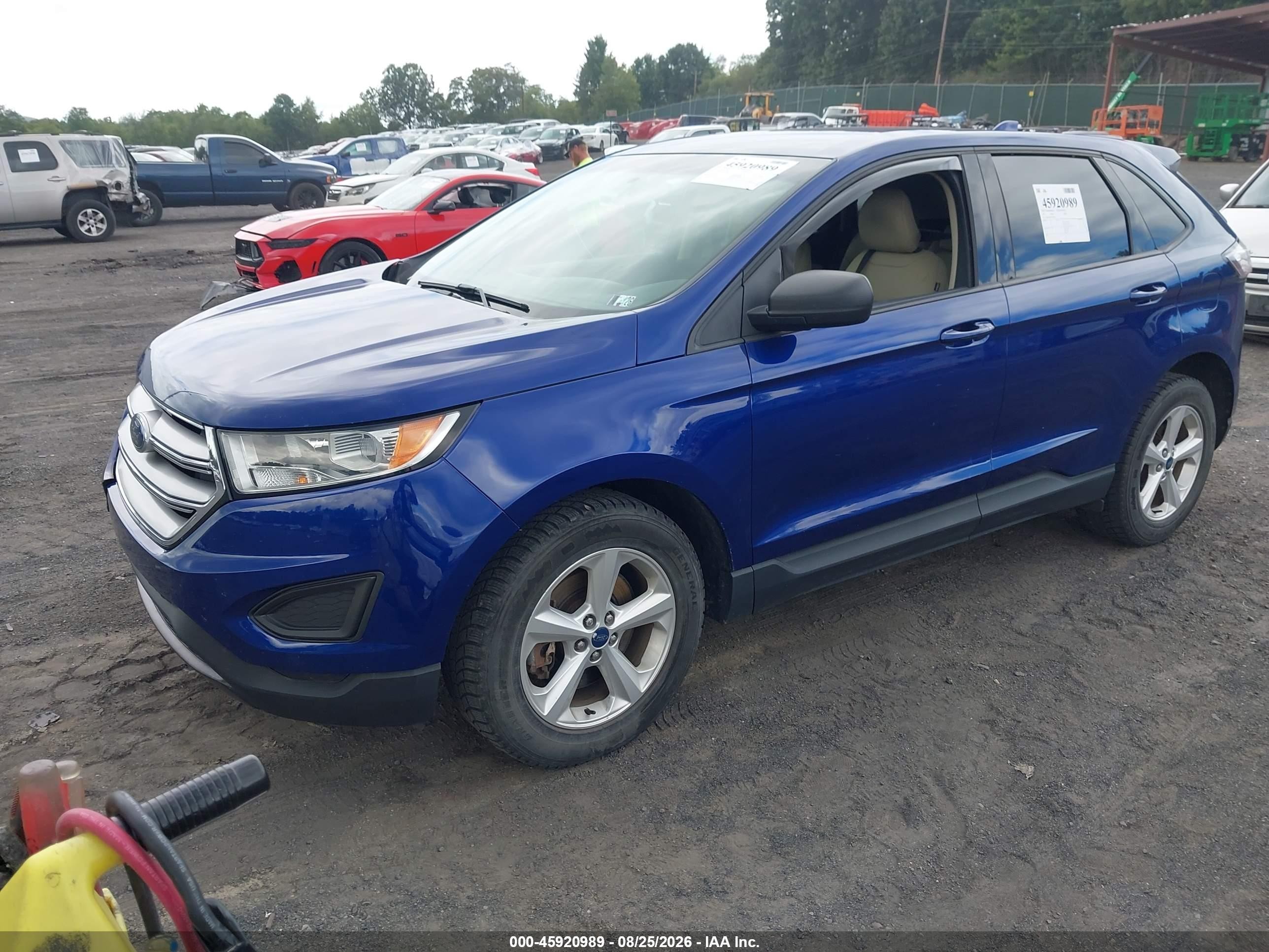 2015 Ford Edge Se Purple vin: 2FMTK4G82FBB39673