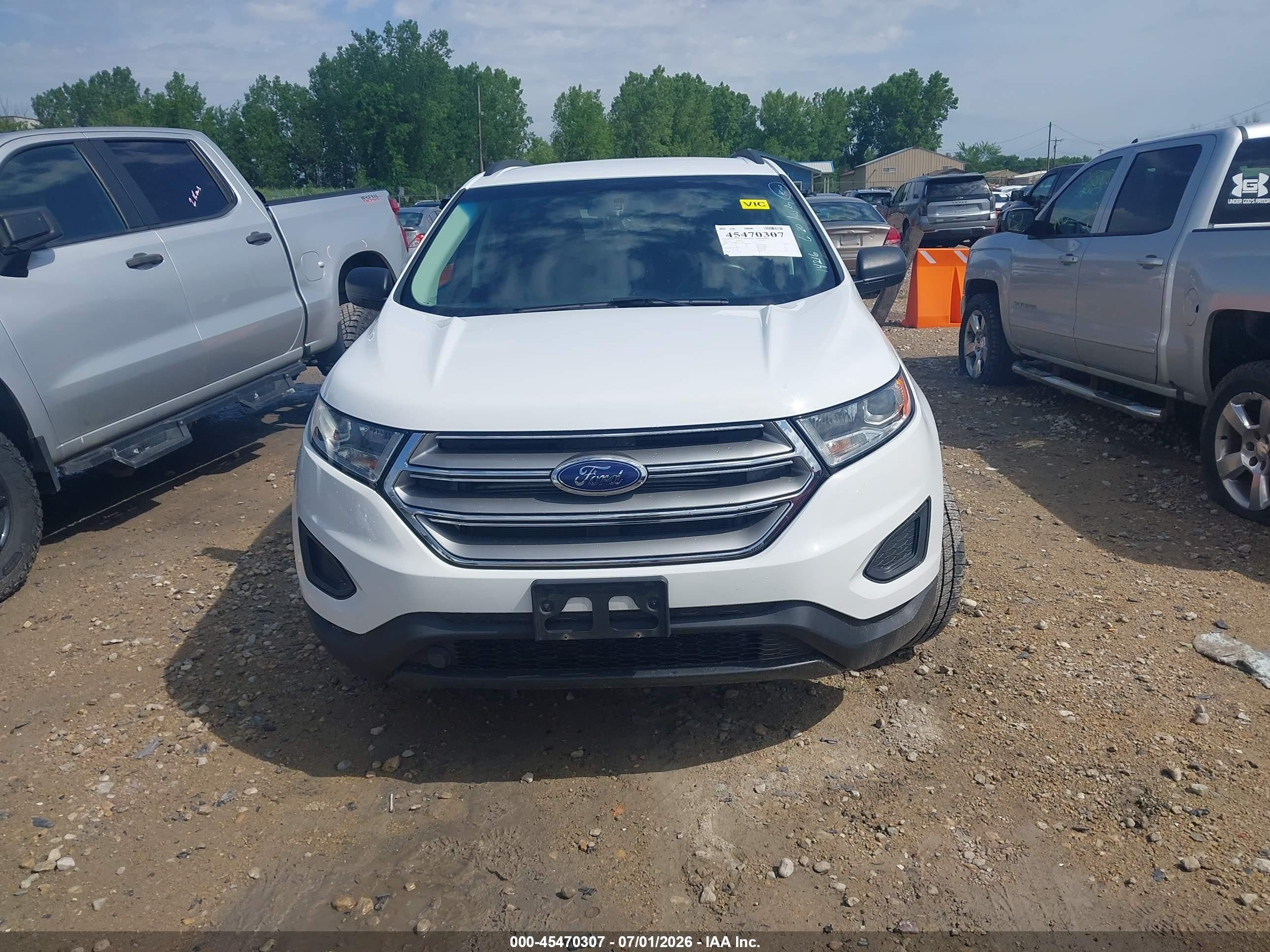 2015 Ford Edge Se White vin: 2FMTK4G82FBB73662