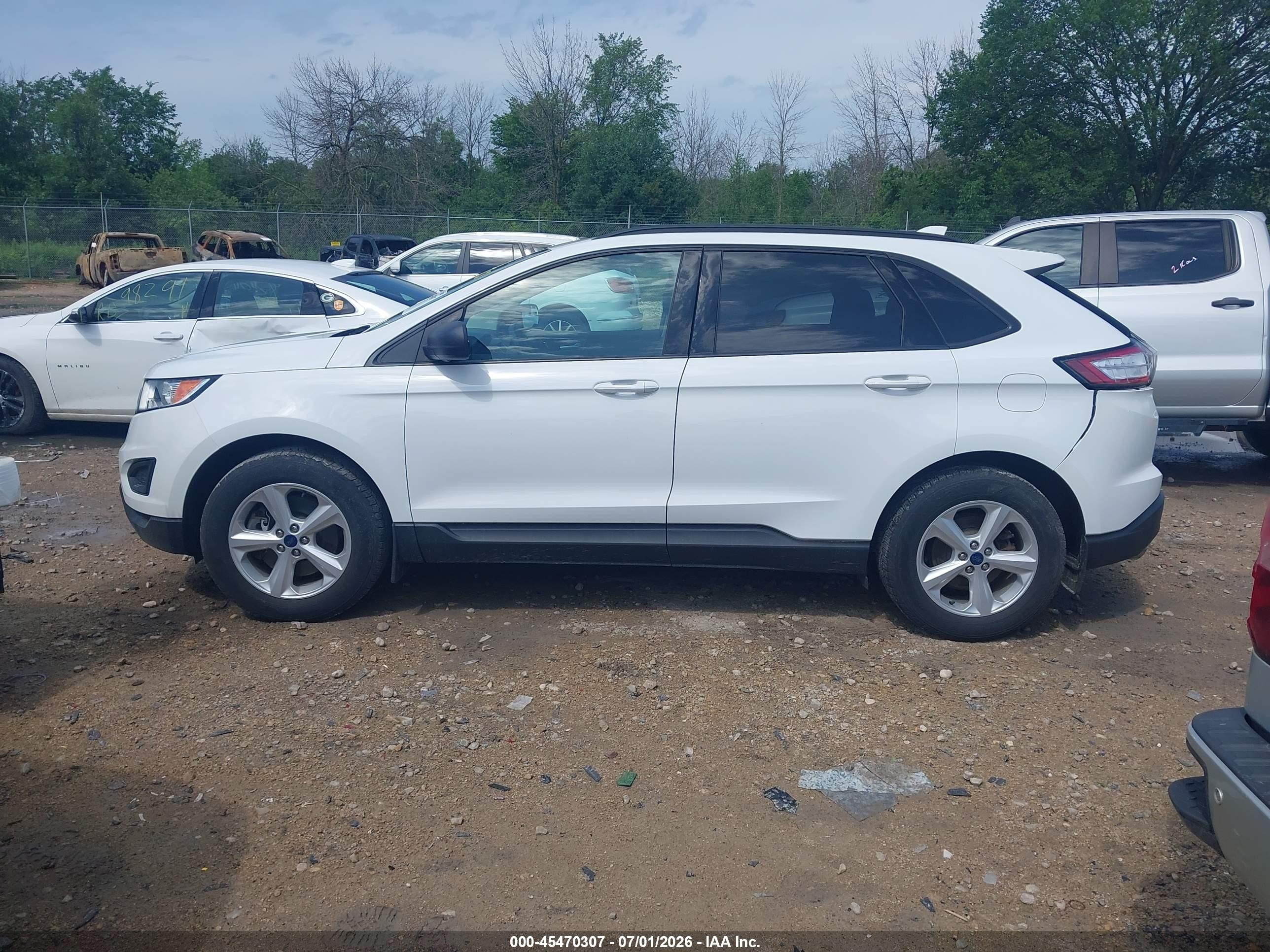 2015 Ford Edge Se White vin: 2FMTK4G82FBB73662